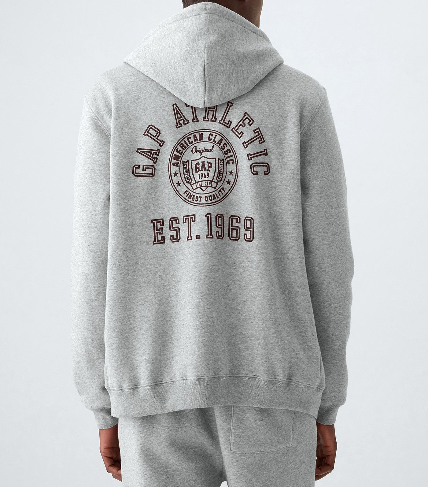 Vintage Soft Athletic Logo Zip Hoodie Gray Heather