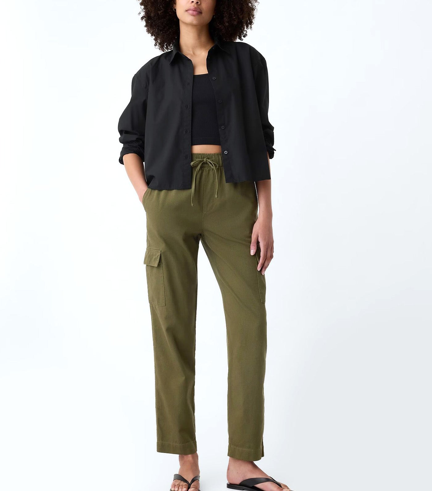 Mid Rise Easy Cargo Pants Olive Night