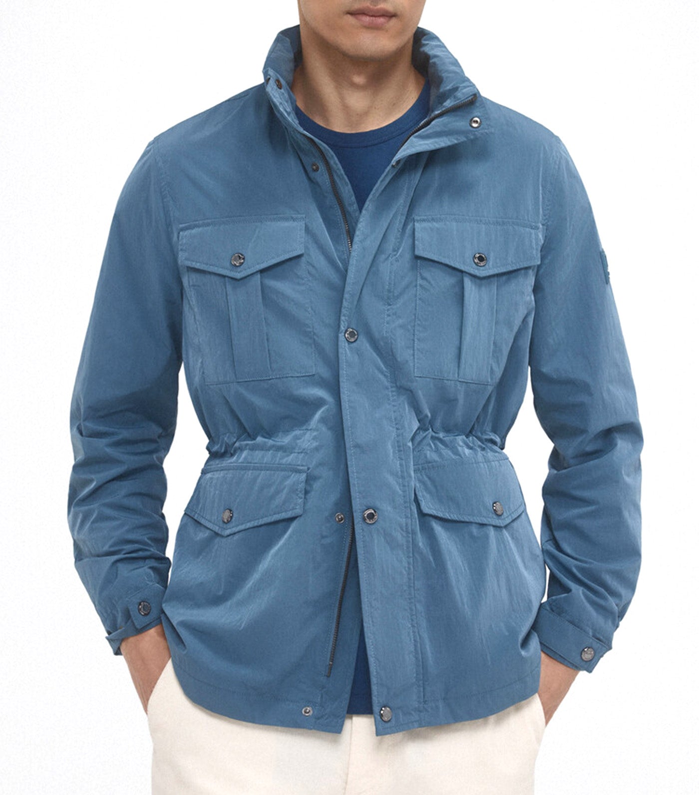 Technical Jacket with Four Pockets Blue