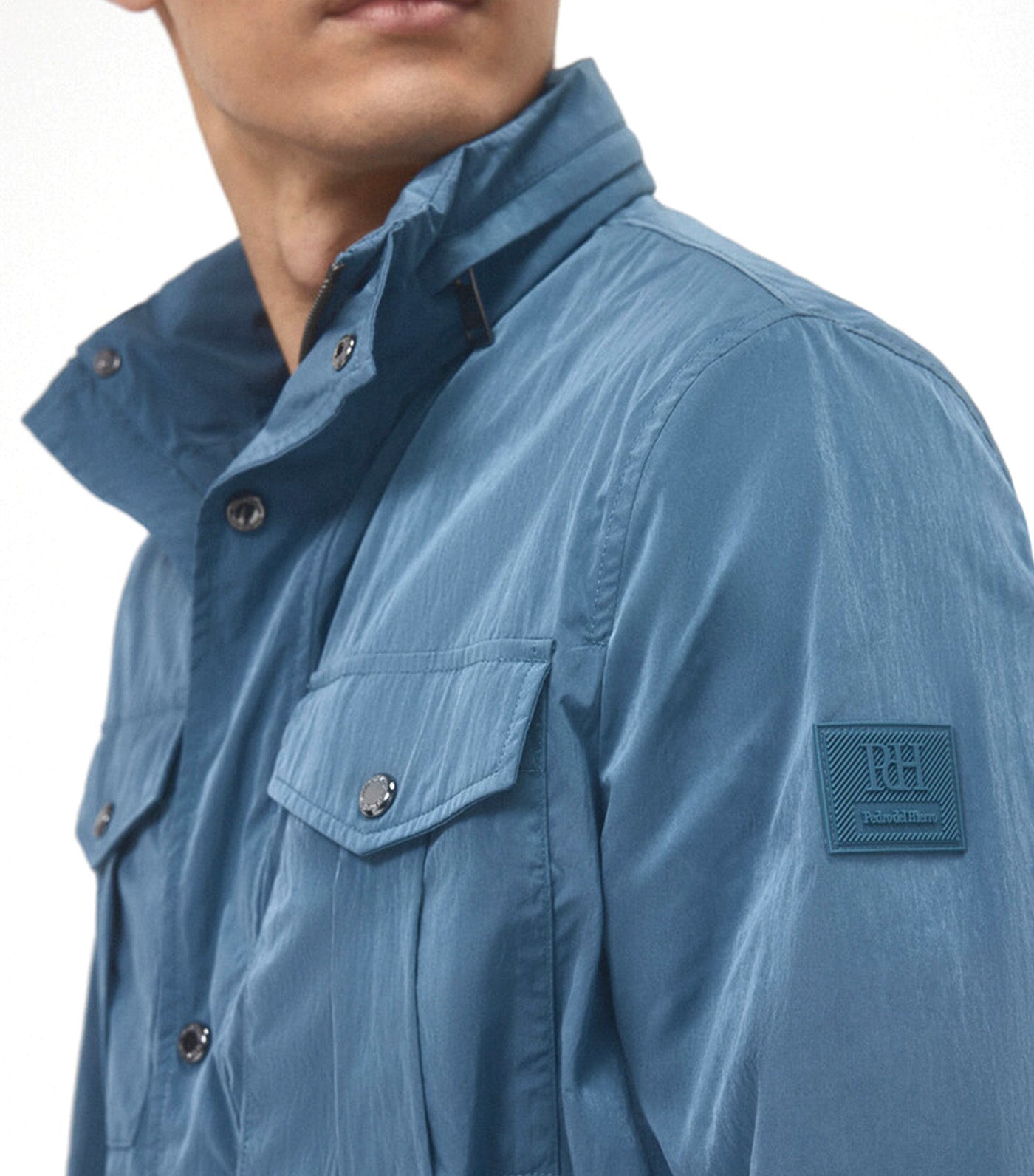 Technical Jacket with Four Pockets Blue