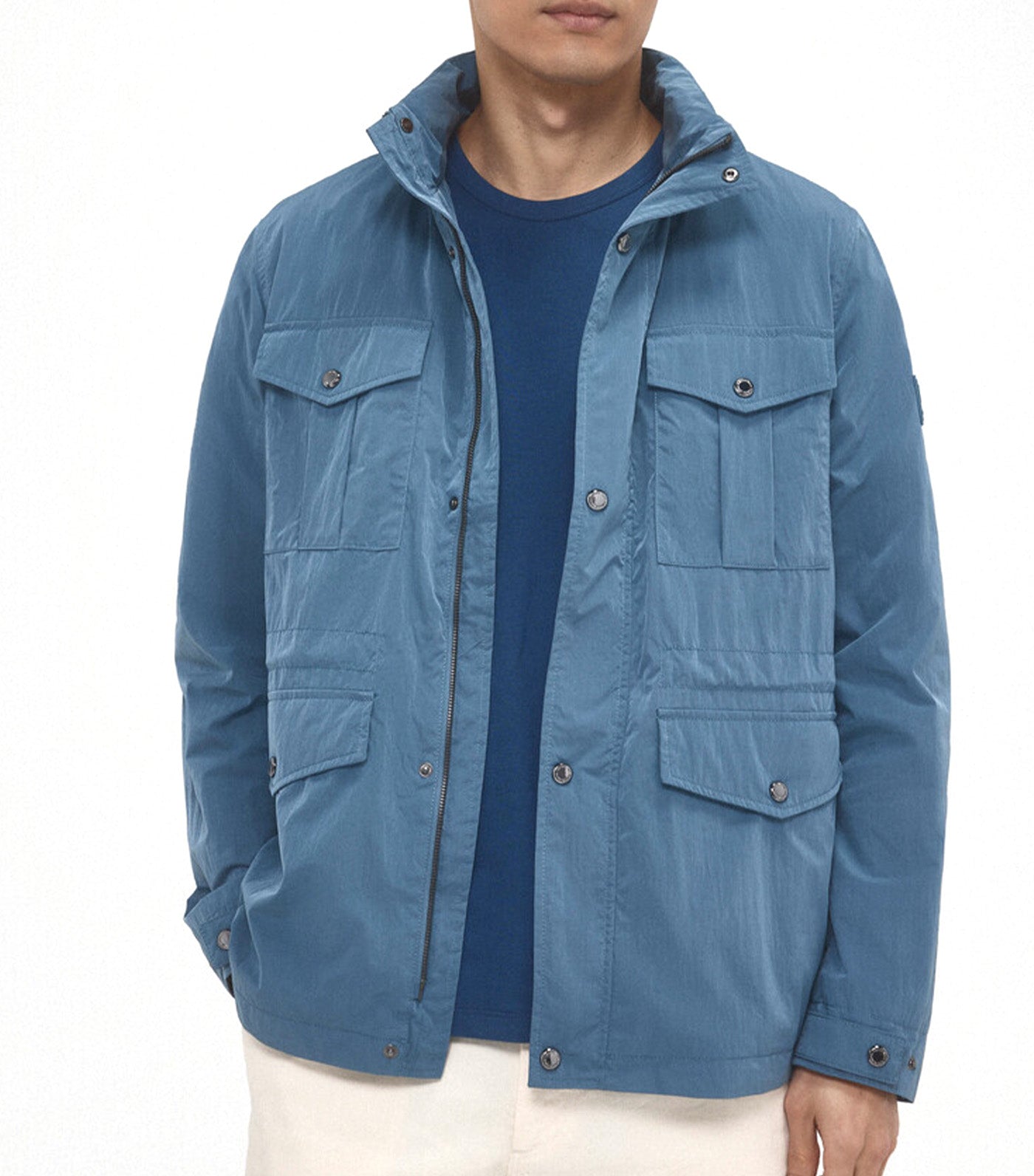 Technical Jacket with Four Pockets Blue