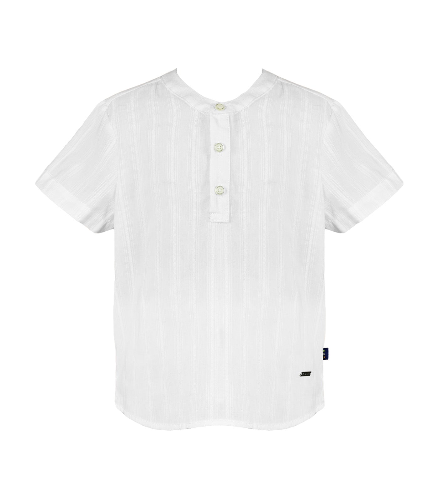 Finley Boys Henley Woven Top Ivory