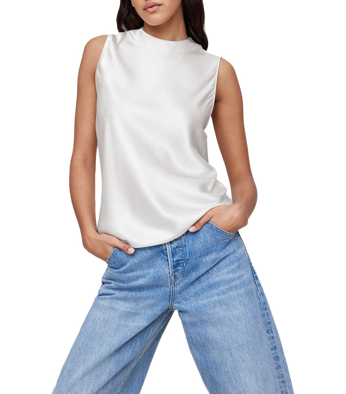 Emie Silk Tank White