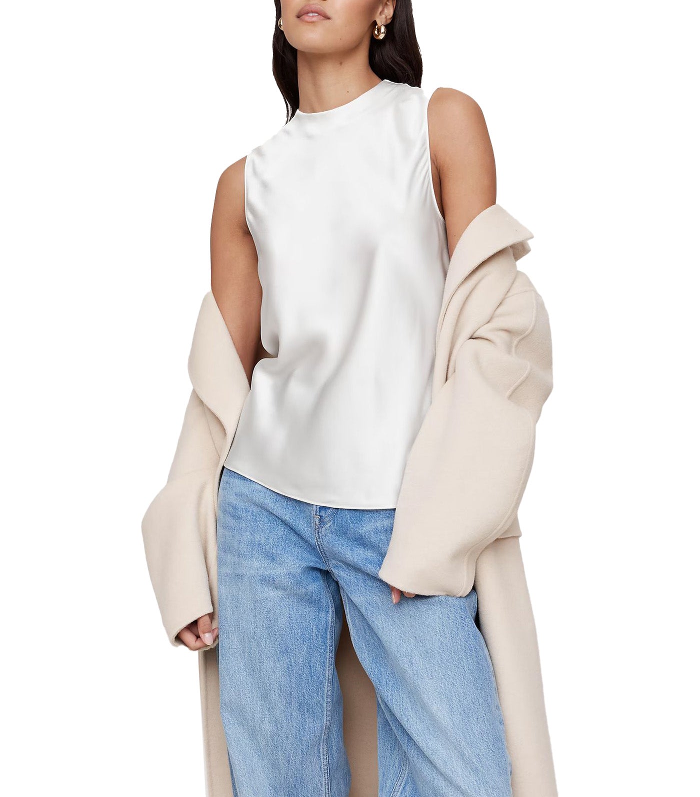 Emie Silk Tank White