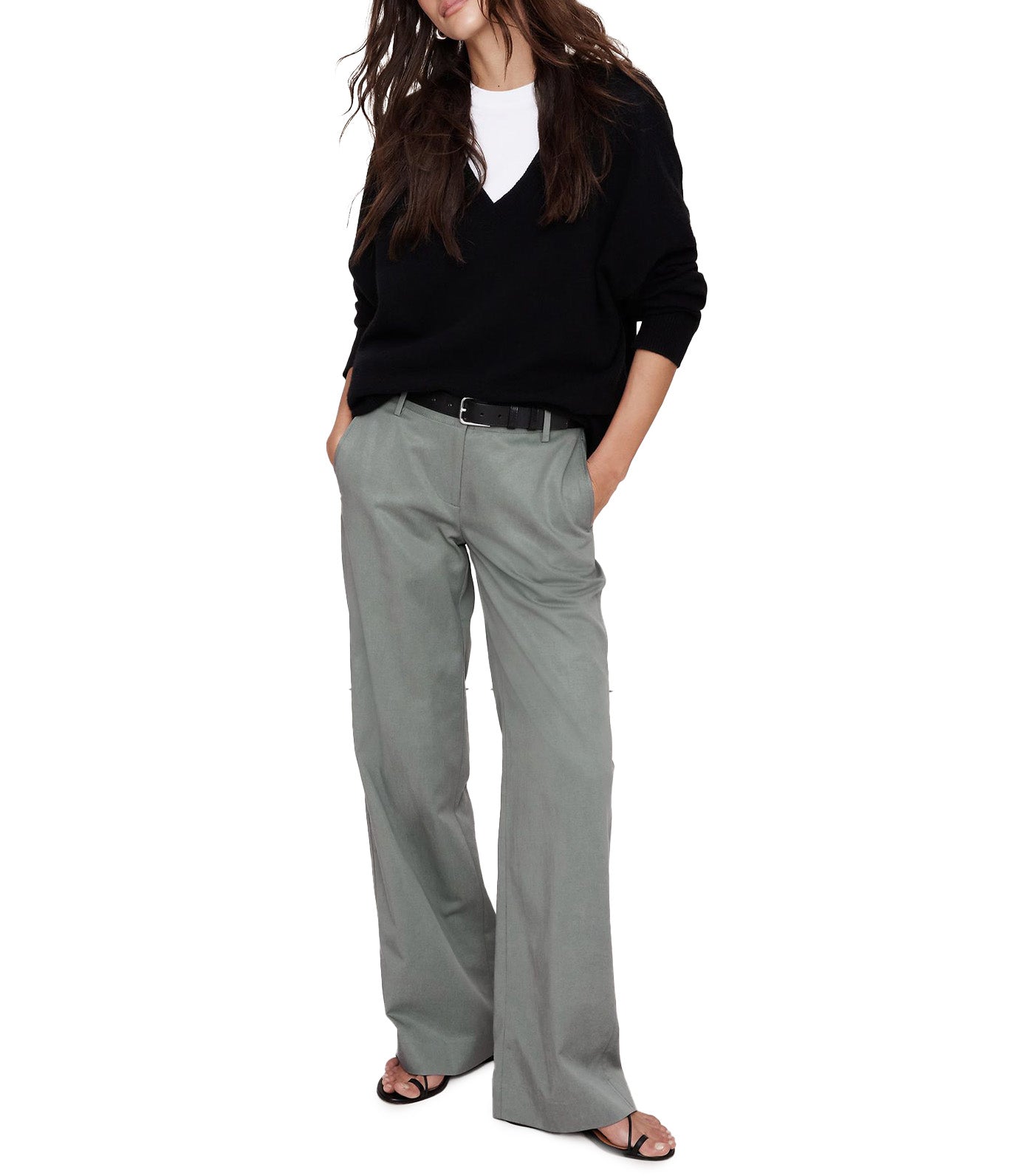 The Everyday Wide-Leg Pant Gray Succulent