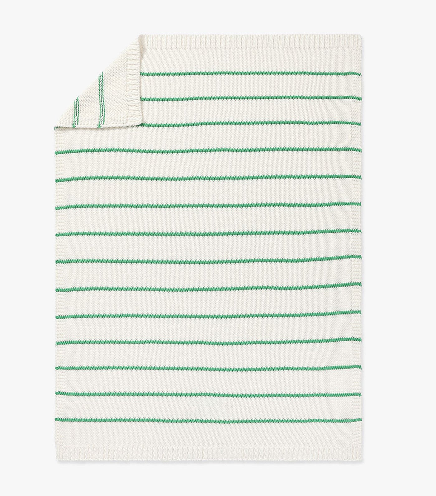 Breton Stripe Baby Blanket Green