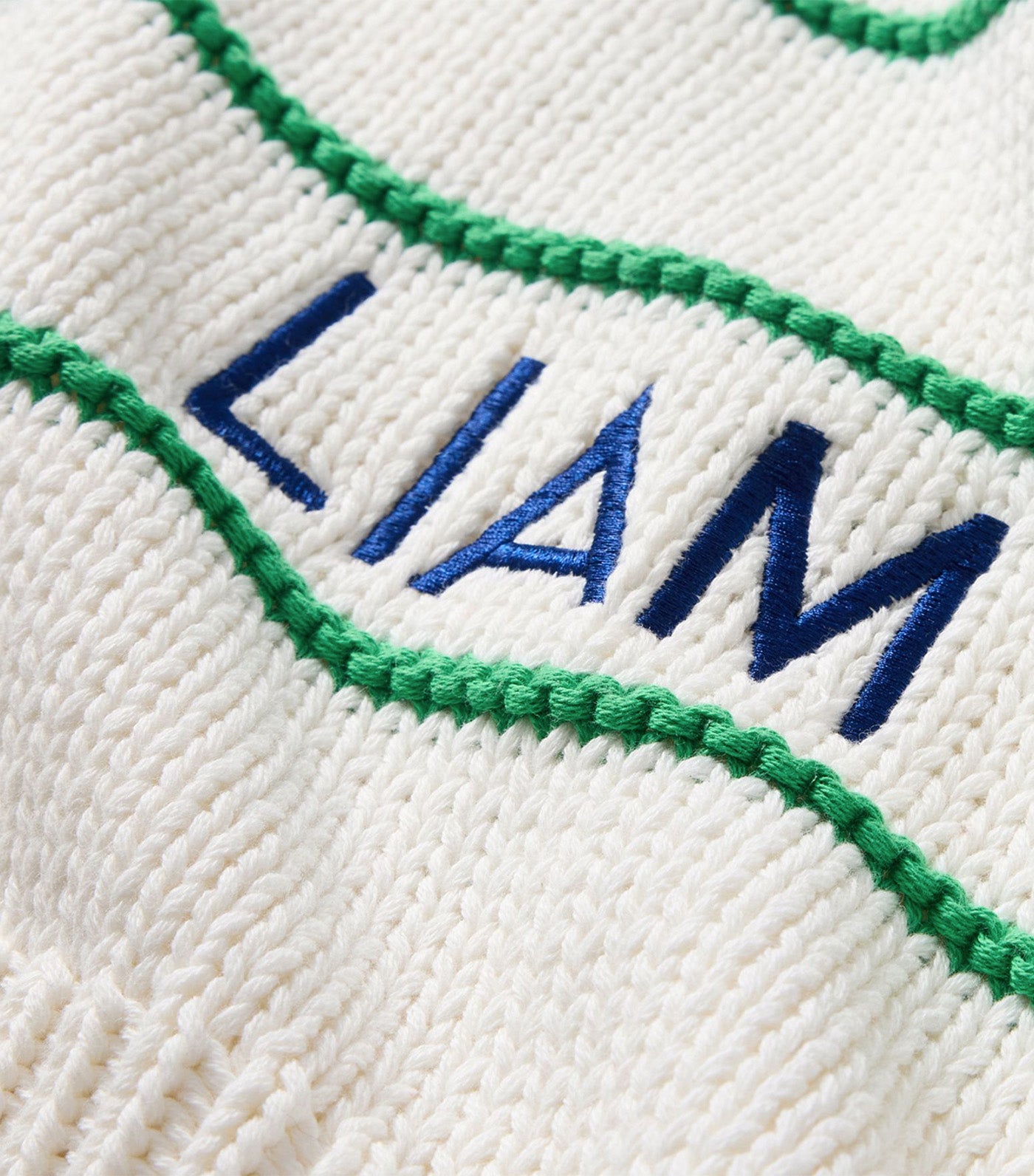 Breton Stripe Baby Blanket Green