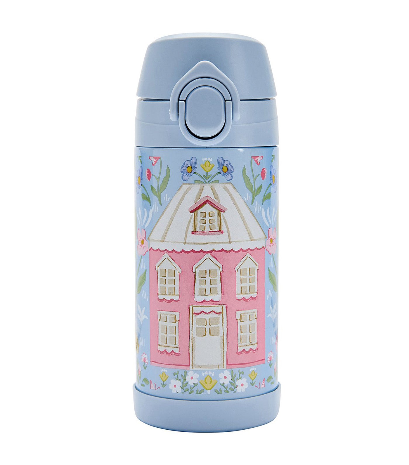 Mackenzie Blue Dollhouse Floral Insulated Water Bottle Blue Multi