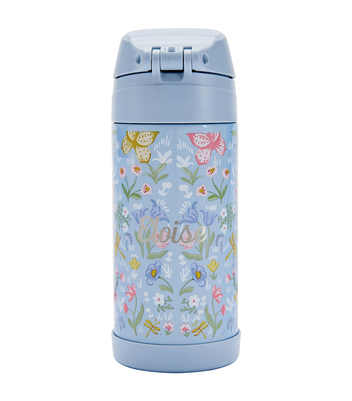 Mackenzie Blue Dollhouse Floral Insulated Water Bottle Blue Multi