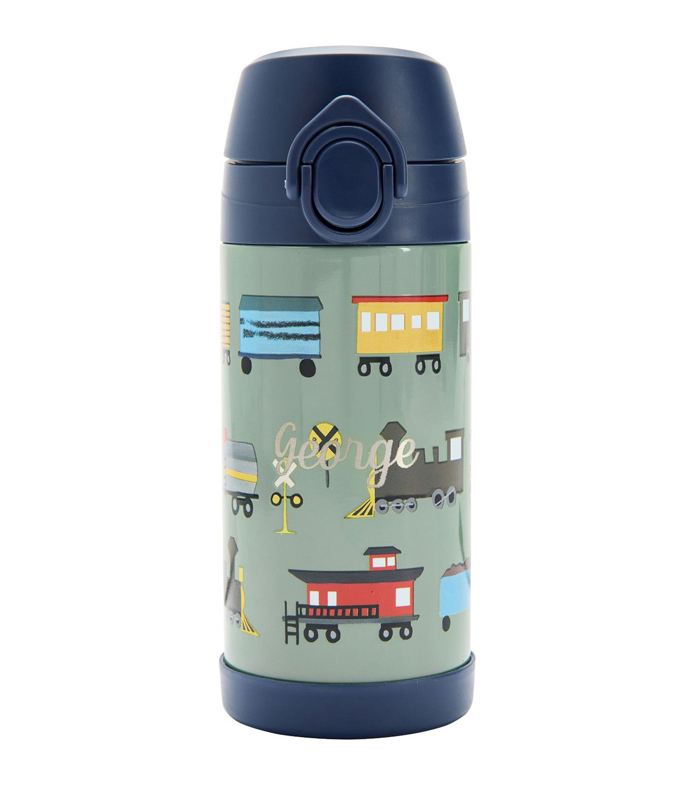 Mackenzie Railroad Train Insulated Water Bottle Multi