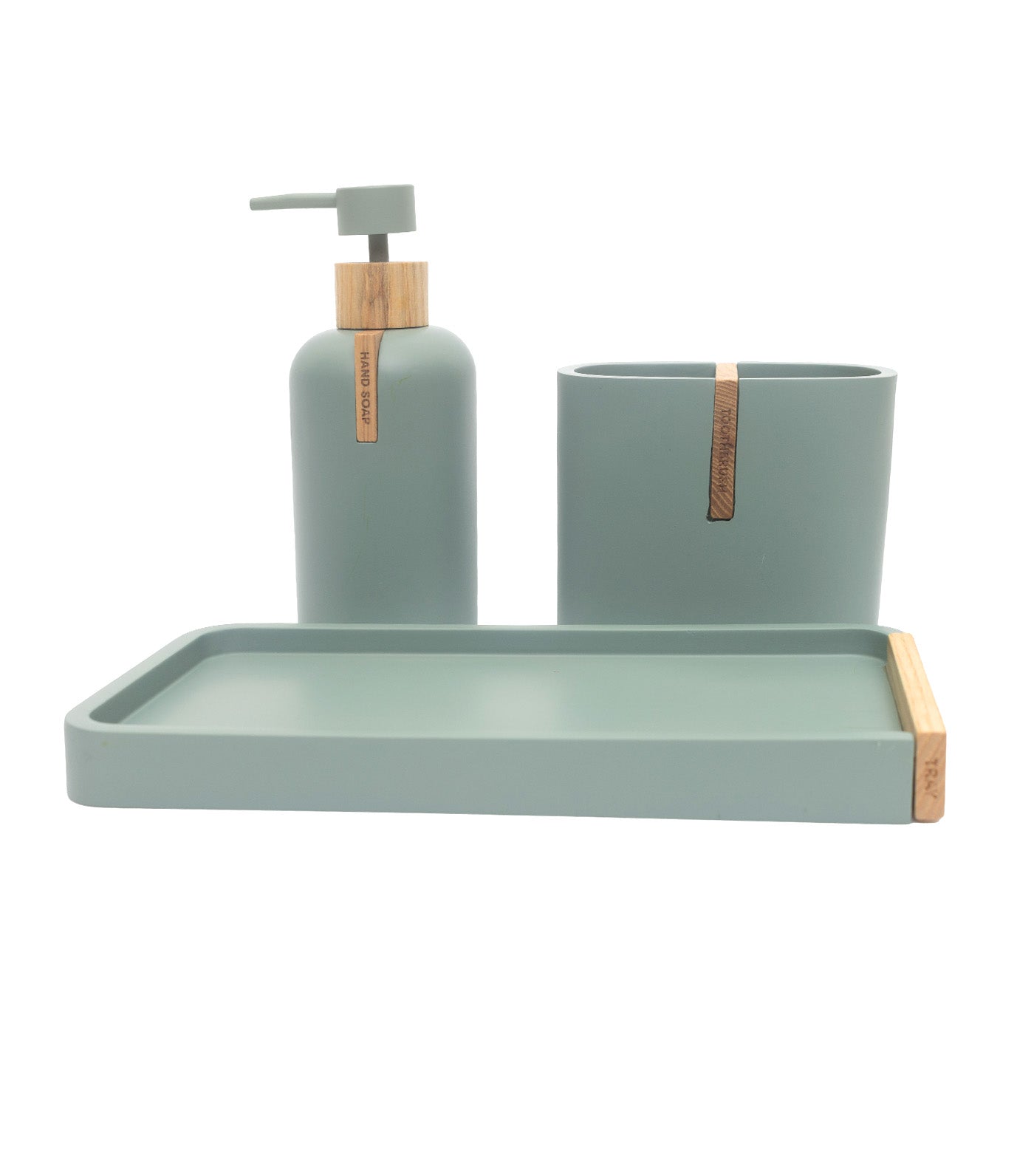 Bath Accessory 3-Piece Set Green
