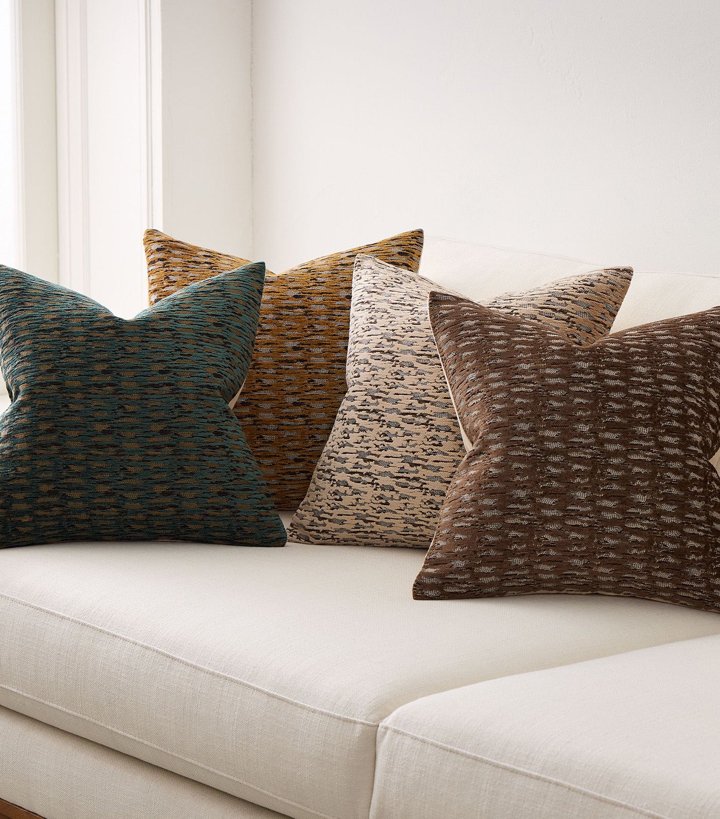 Abstract Linear Chenille Pillow Cover Sable
