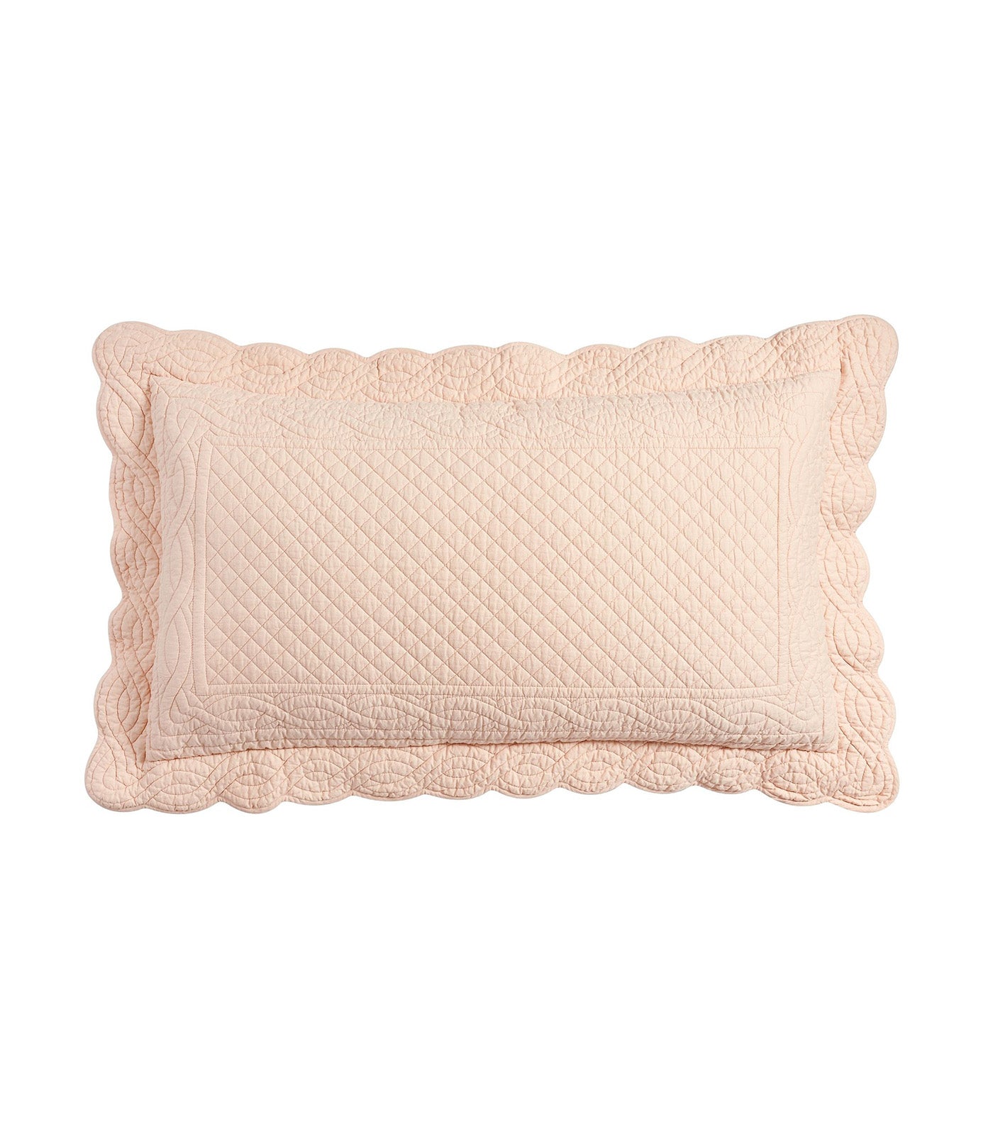 Heirloom Scallop Quilted Sham Blush
