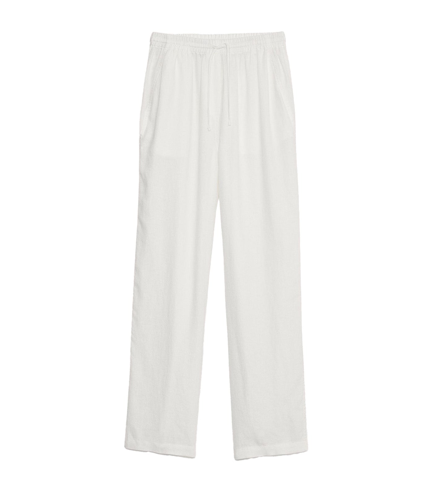 Linen Pull-On Ankle Pant White