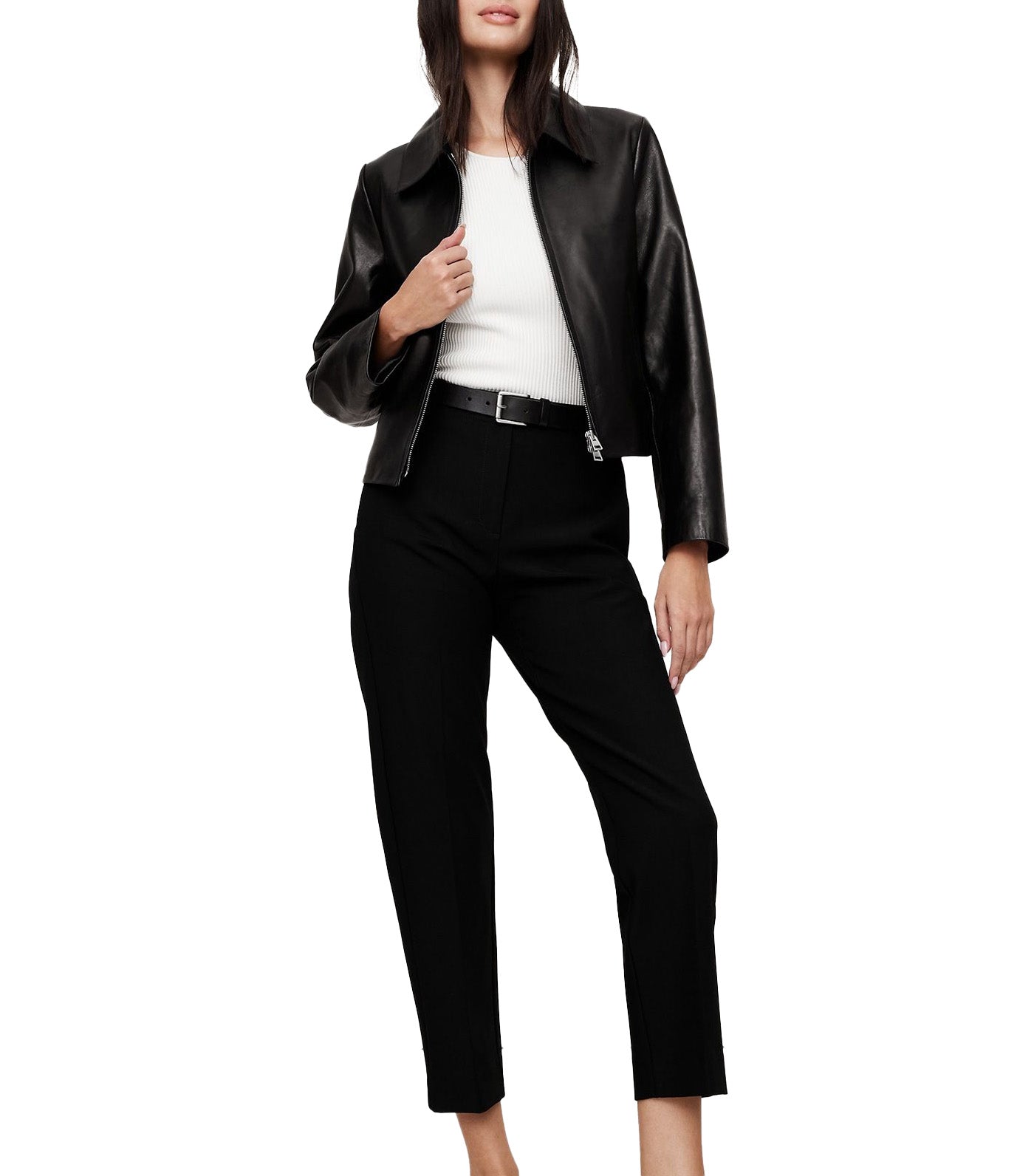 High-Rise Modern Slim Refined Ankle Pant Black