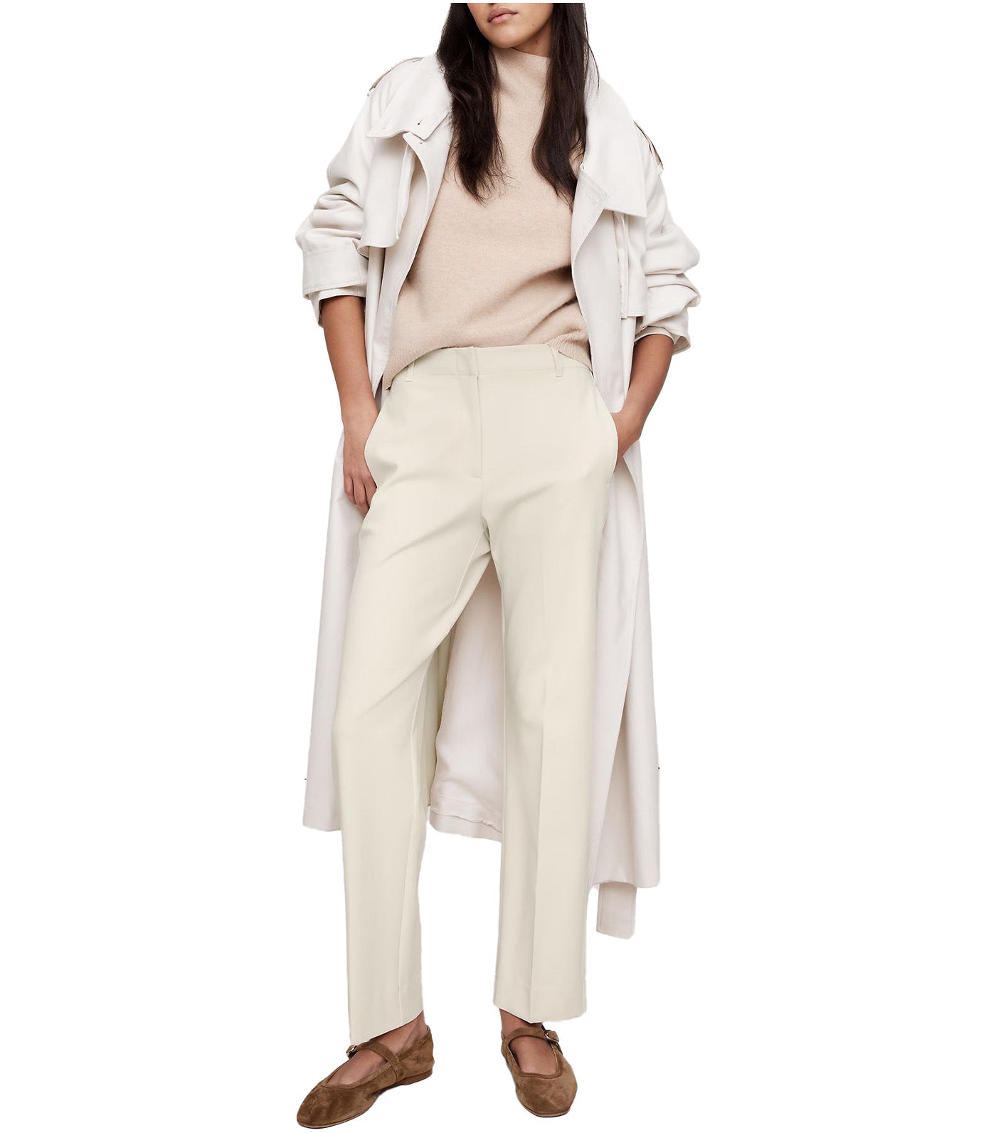 High-Rise Modern Slim Refined Ankle Pant Cream