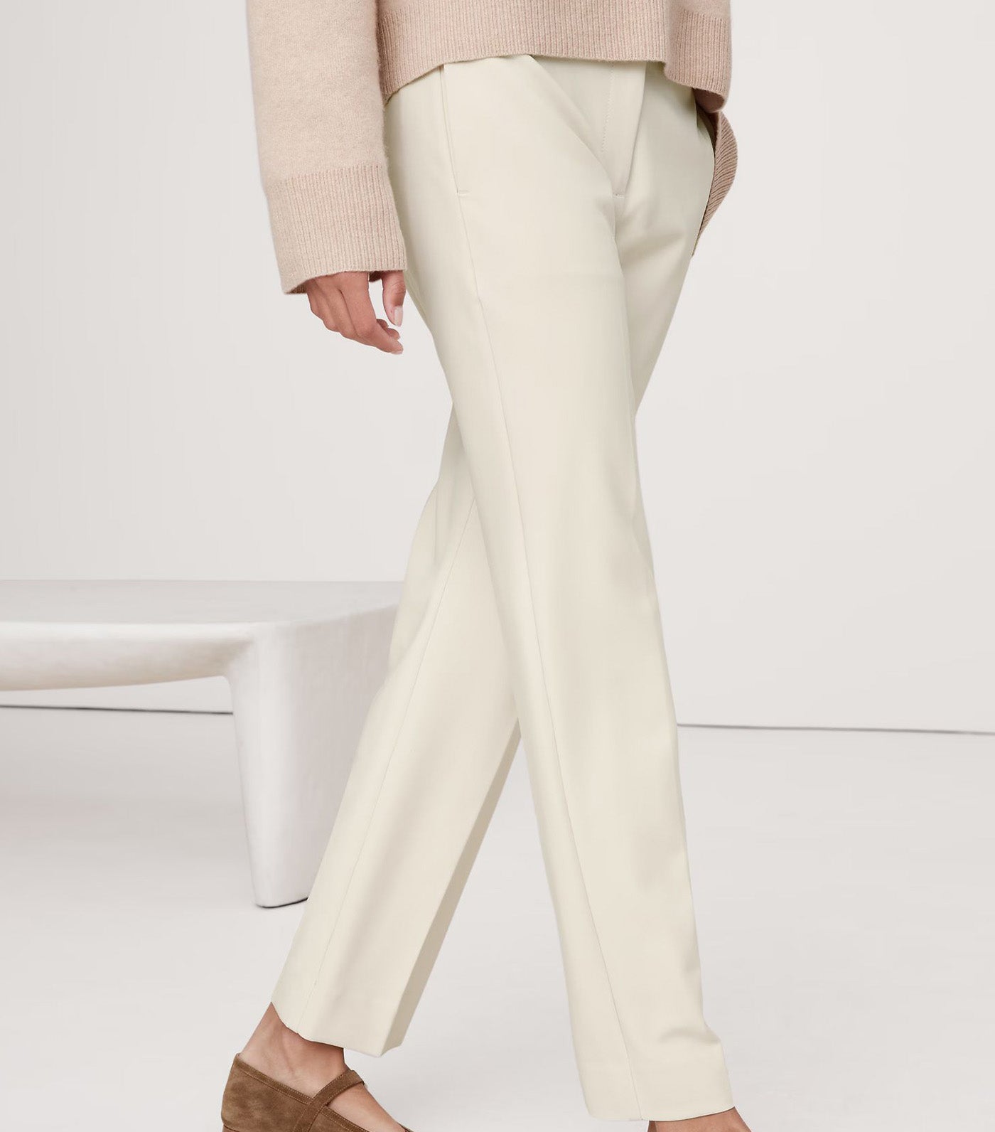 High-Rise Modern Slim Refined Ankle Pant Cream