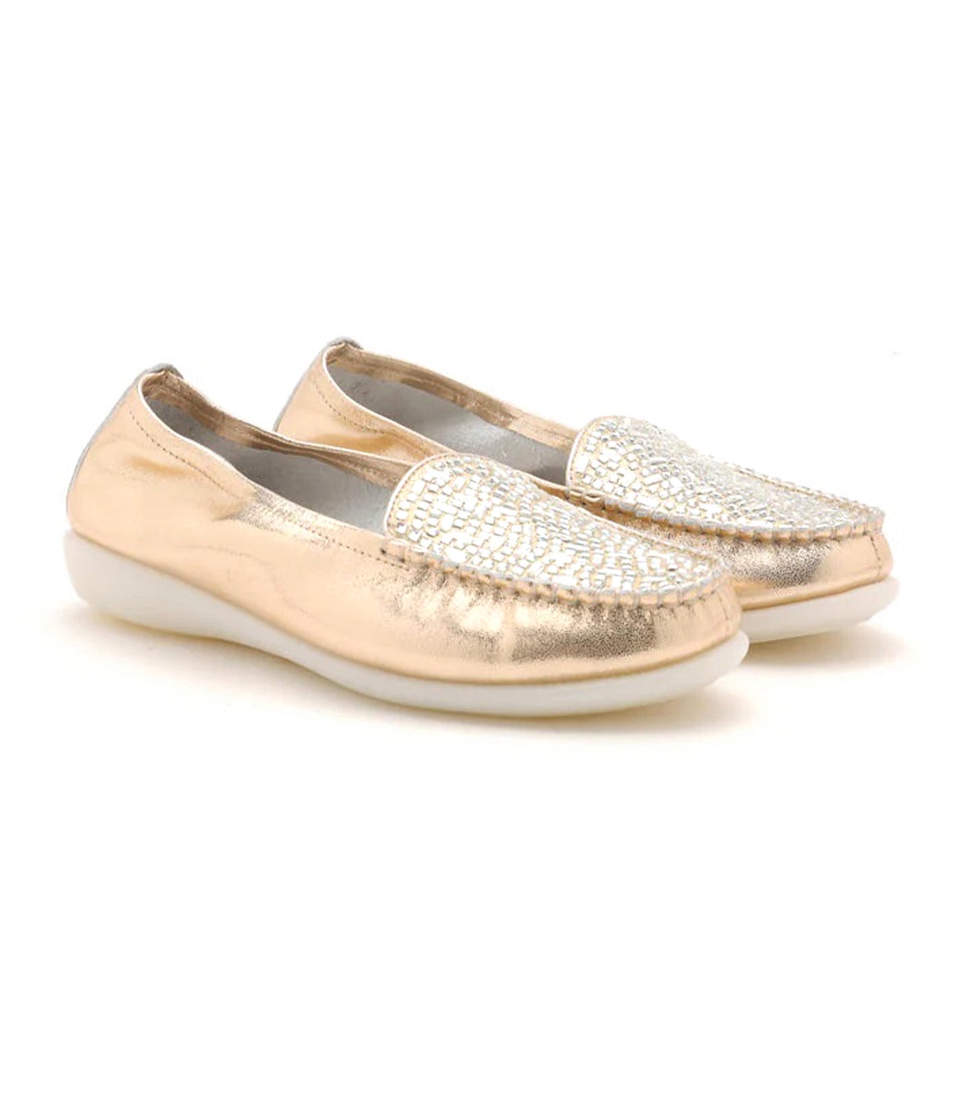 Mali Jewelled Moccasins Gold