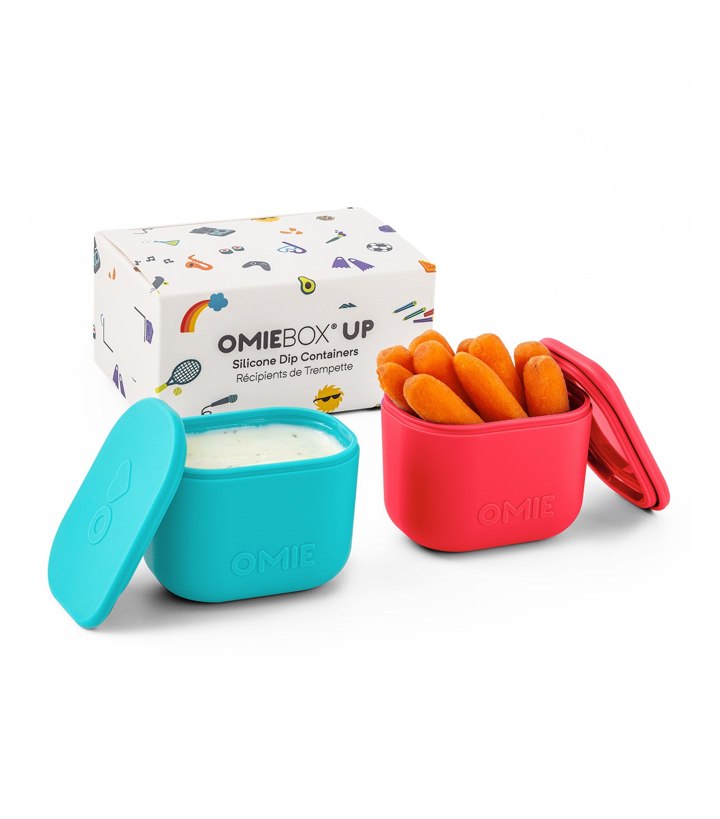 OmieBox UP Dip Containers Pink/Teal