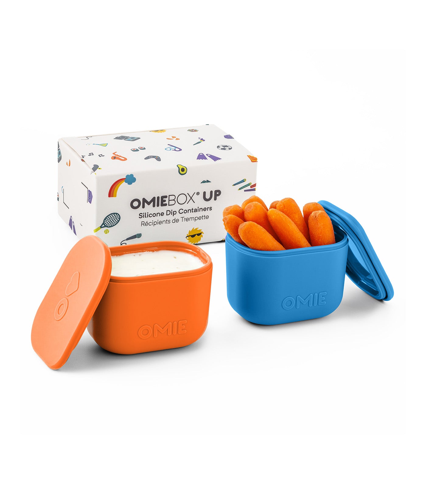 OmieBox UP Dip Containers Blue/Orange