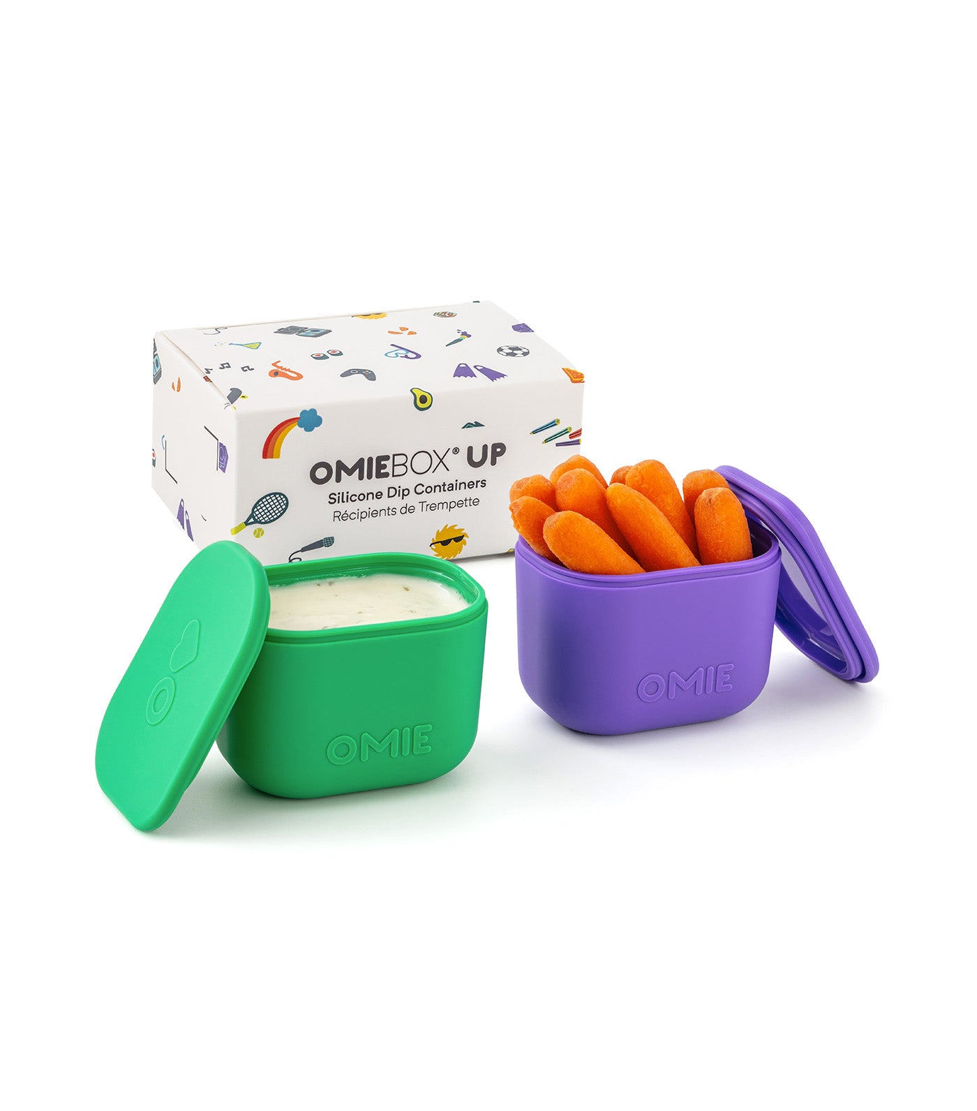 OmieBox UP Dip Containers Purple/Green