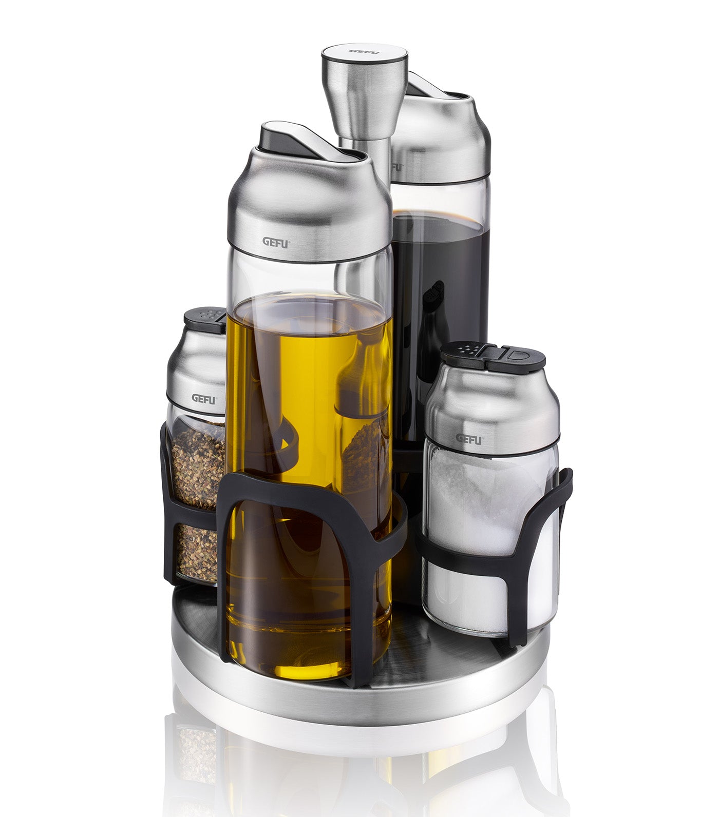 Kippo Vinegar - Oil and Spice Cruet Stand, 5pc Set