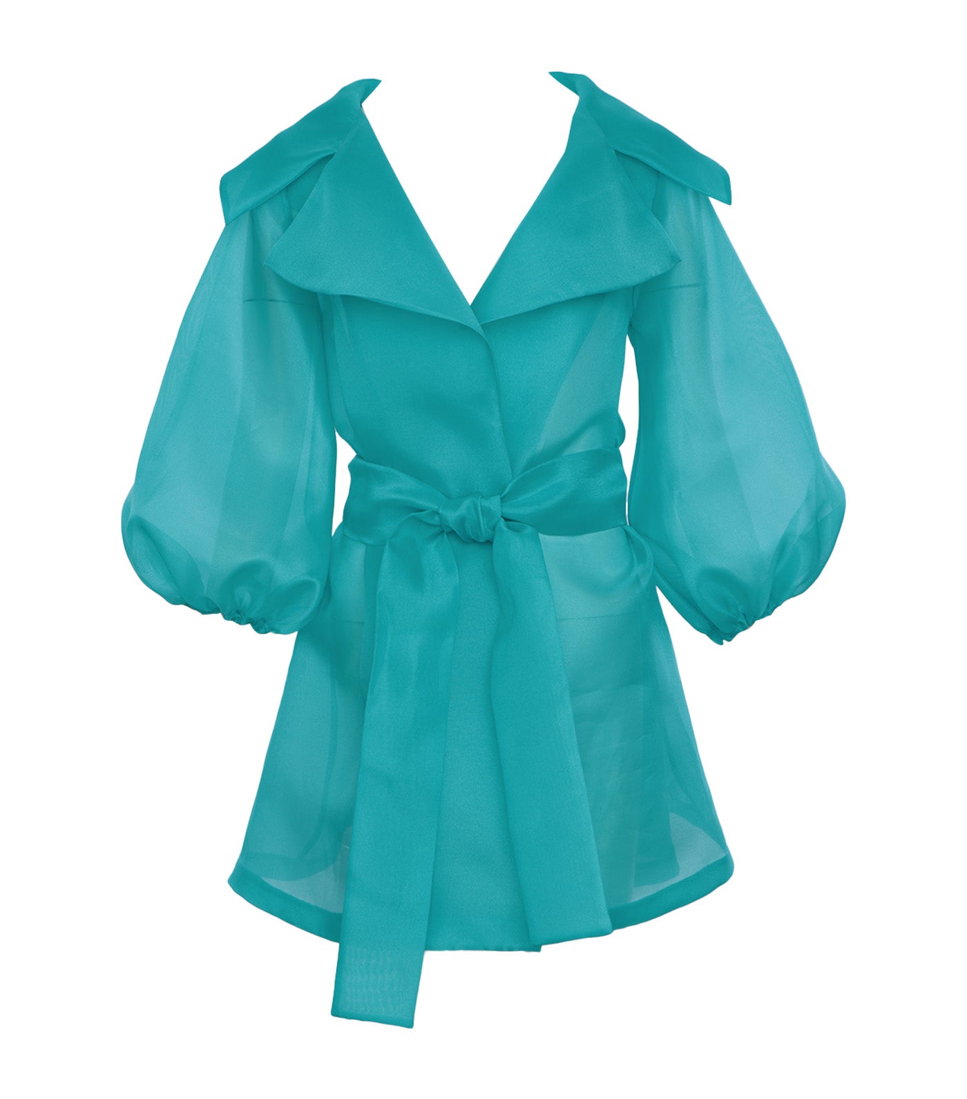 Nicky Organdy Coat Aqua