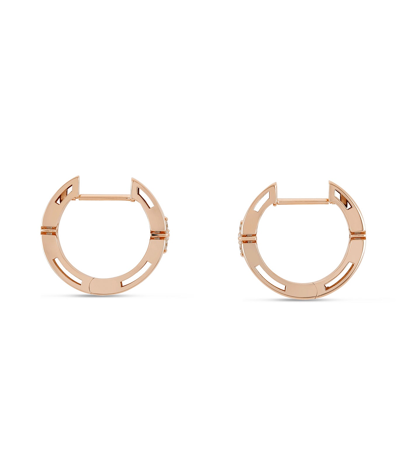Love in Verona Earrings with Diamonds Rose Gold 4.5mm