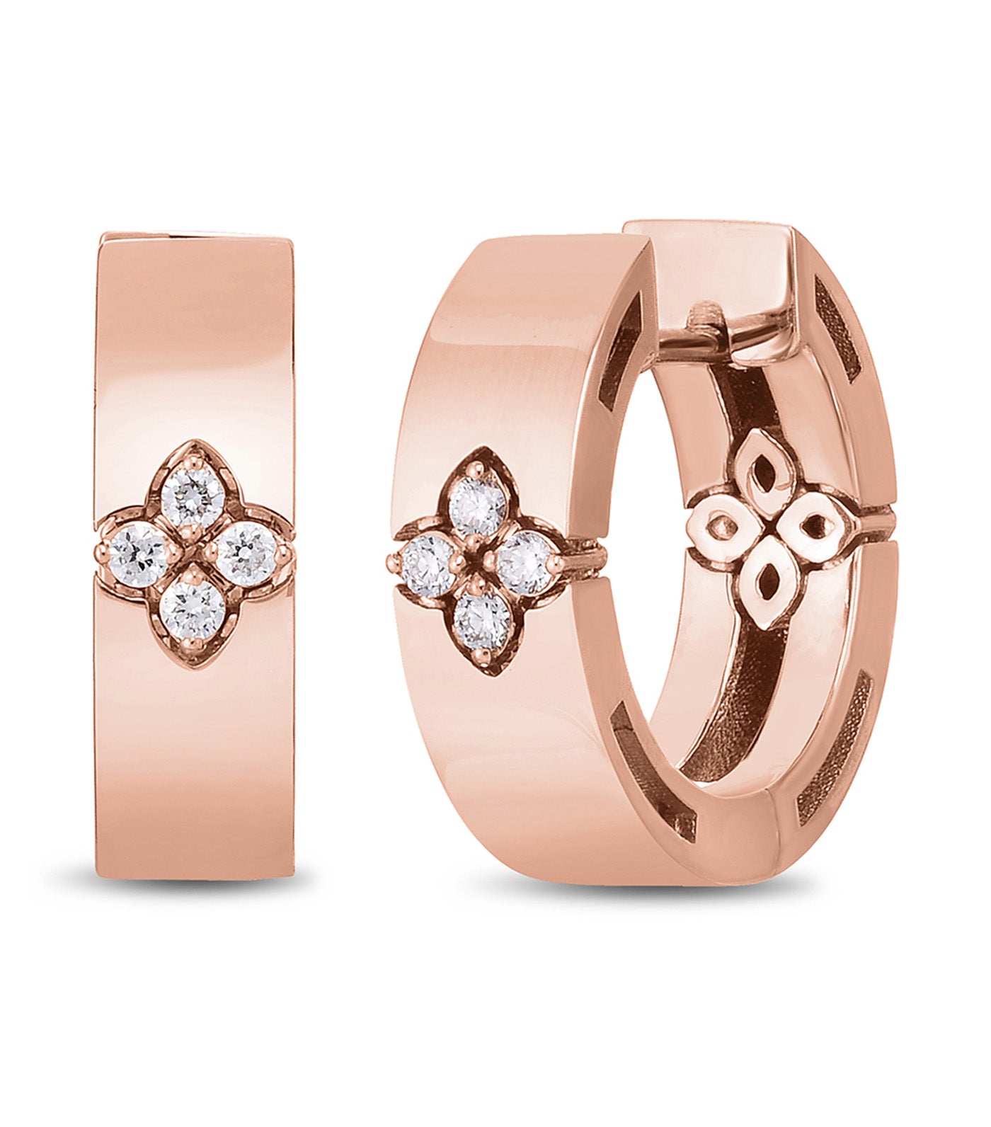 Love in Verona Earrings with Diamonds Rose Gold 4.5mm