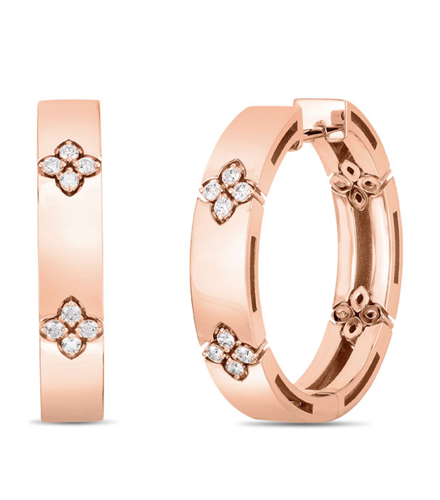 Love in Verona Earrings with Diamonds Rose Gold 4mm