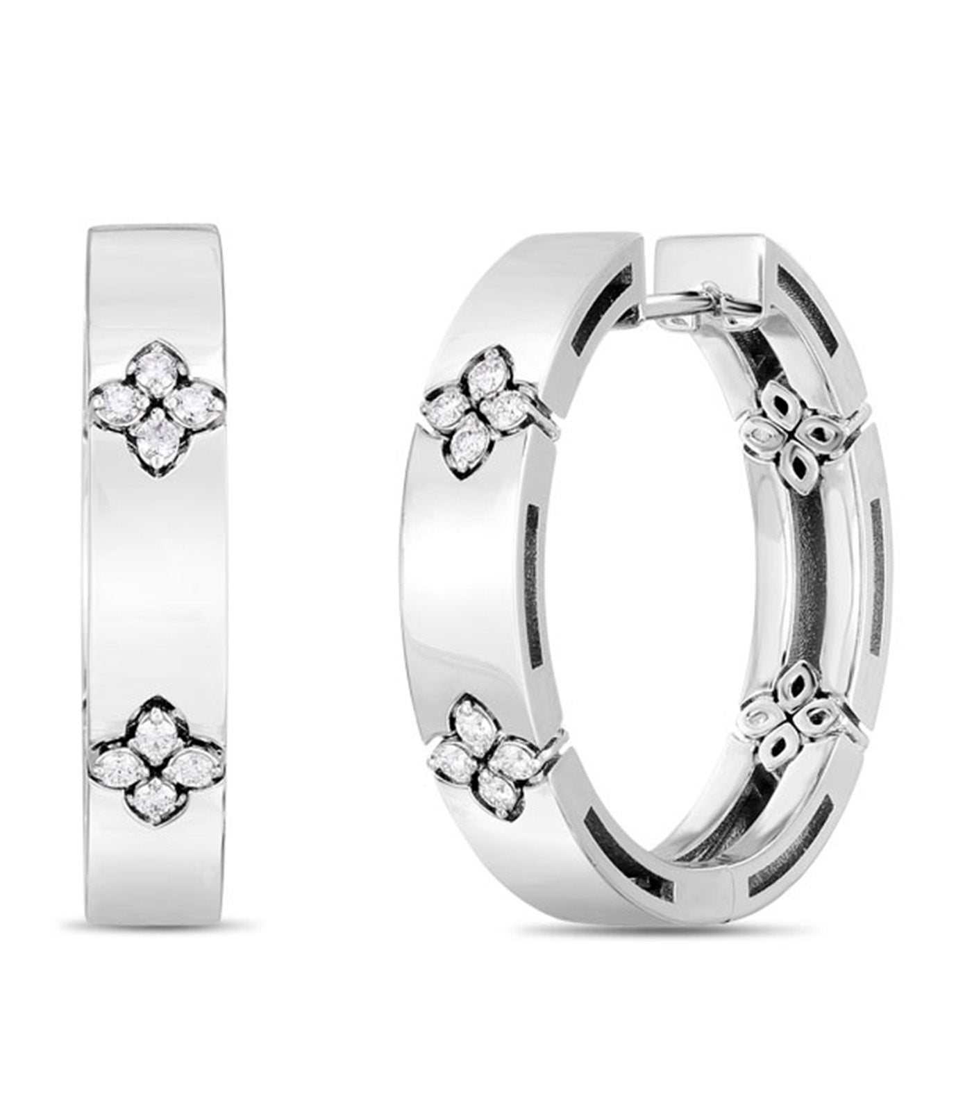 Love in Verona Earrings with Diamonds White Gold 4mm