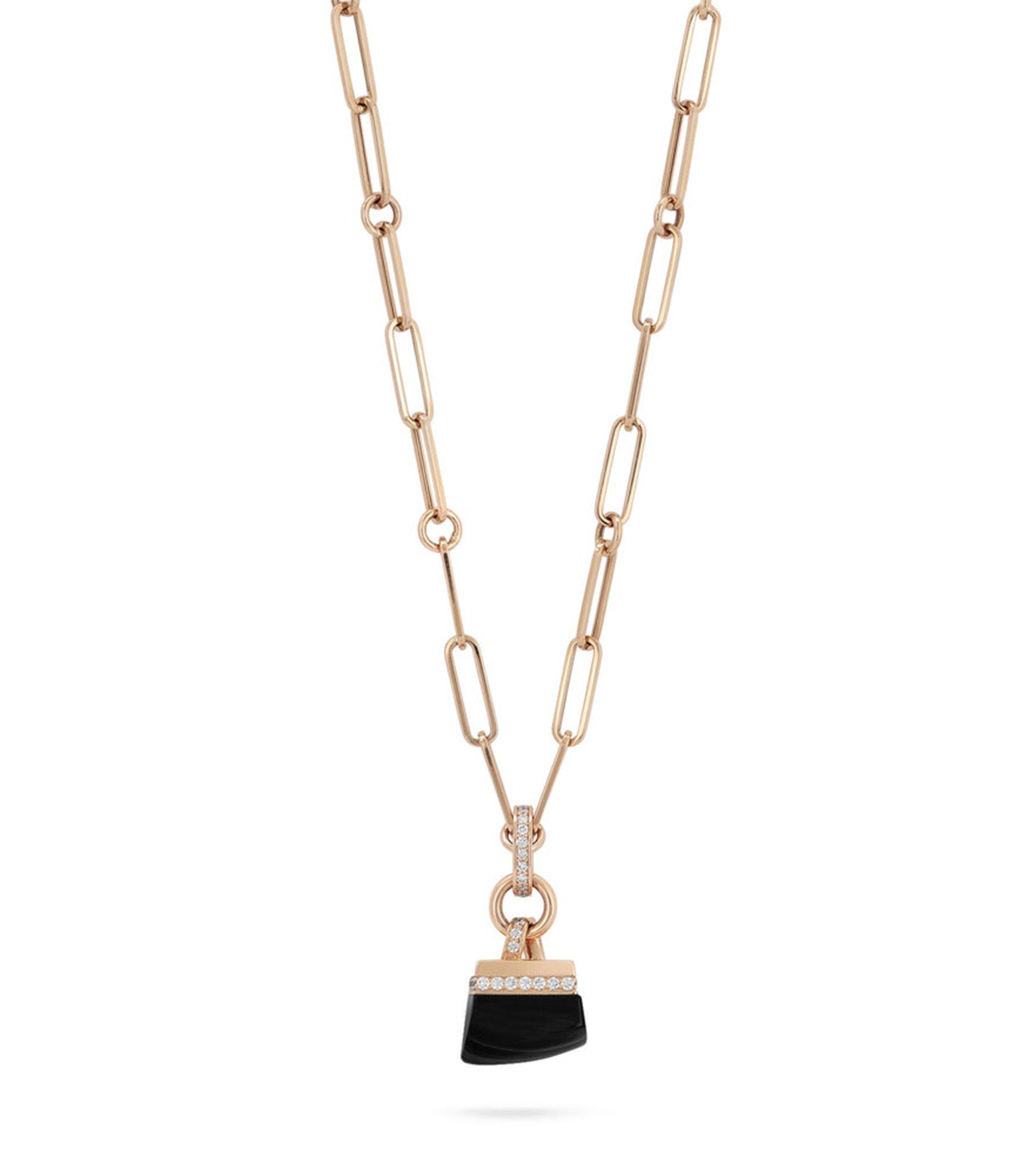 Sauvage Prive Necklace with Diamonds and Black Jade Rose Gold
