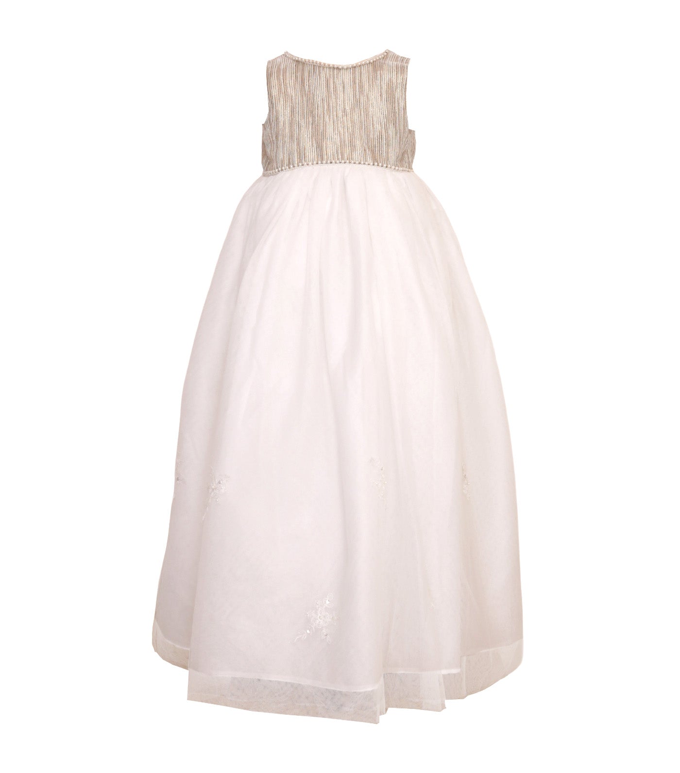 Girls Christening Gown Style No.6 White and Gold