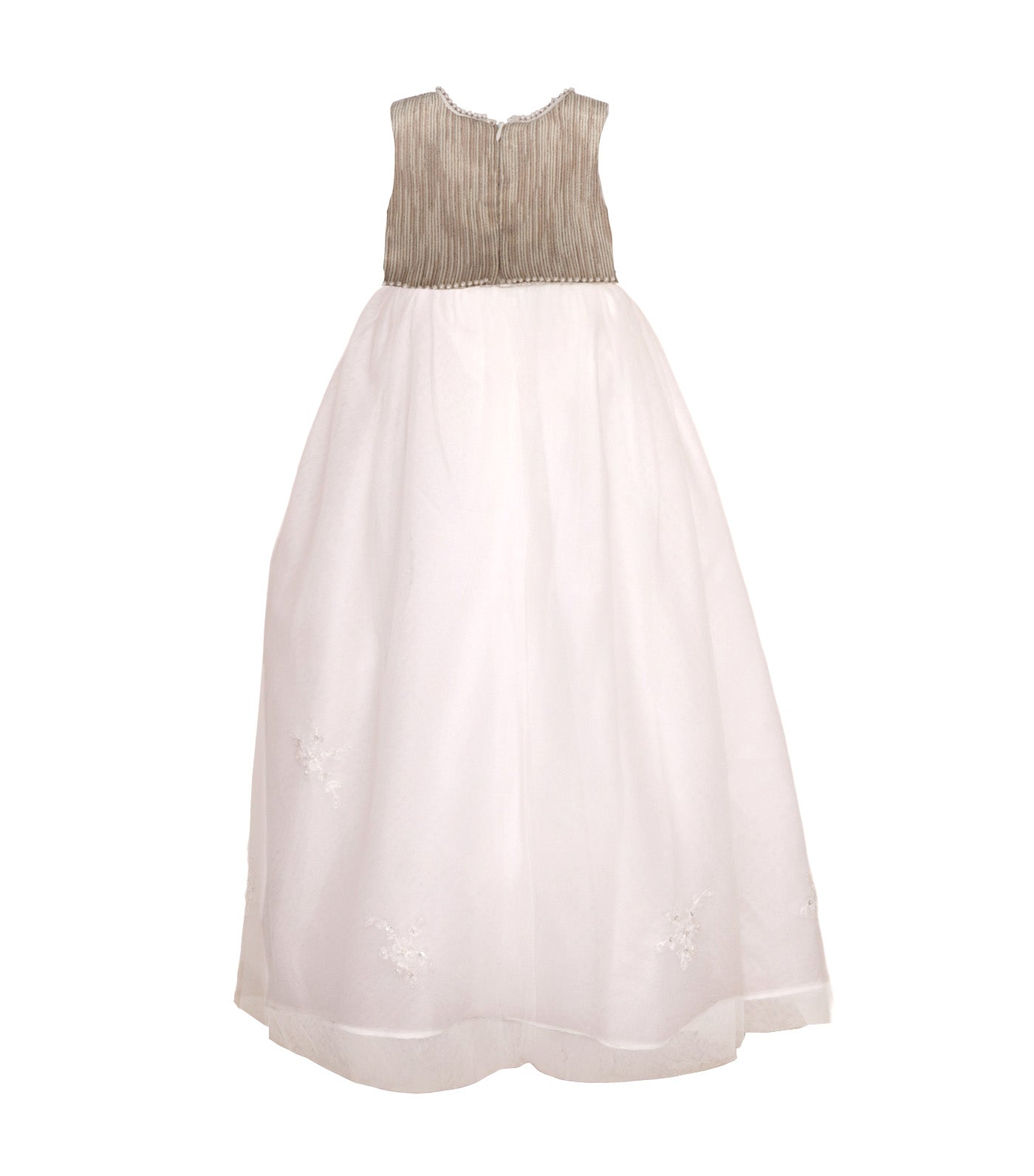 Girls Christening Gown Style No.6 White and Gold