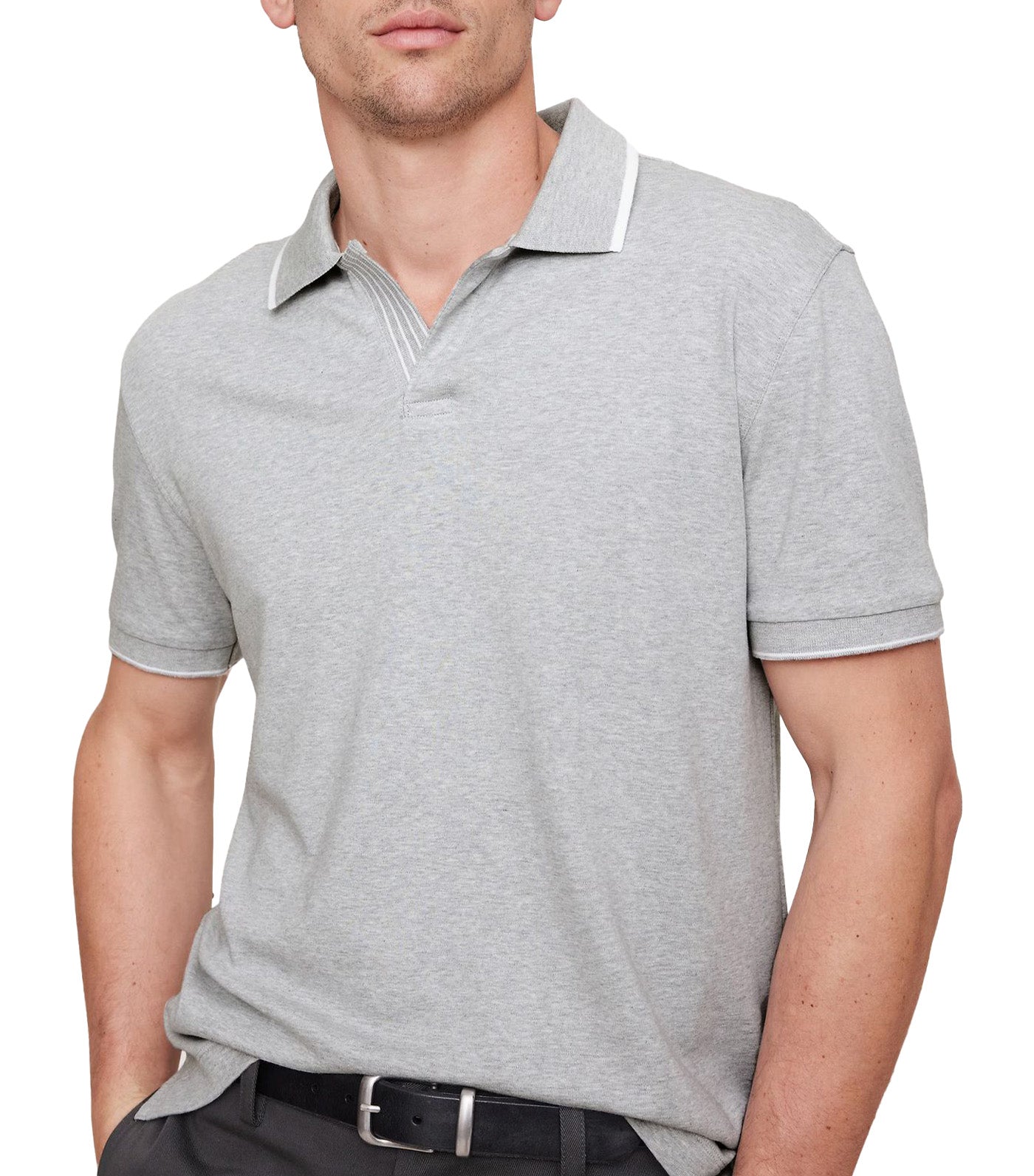 Luxury-Touch Polo Light Gray Heather