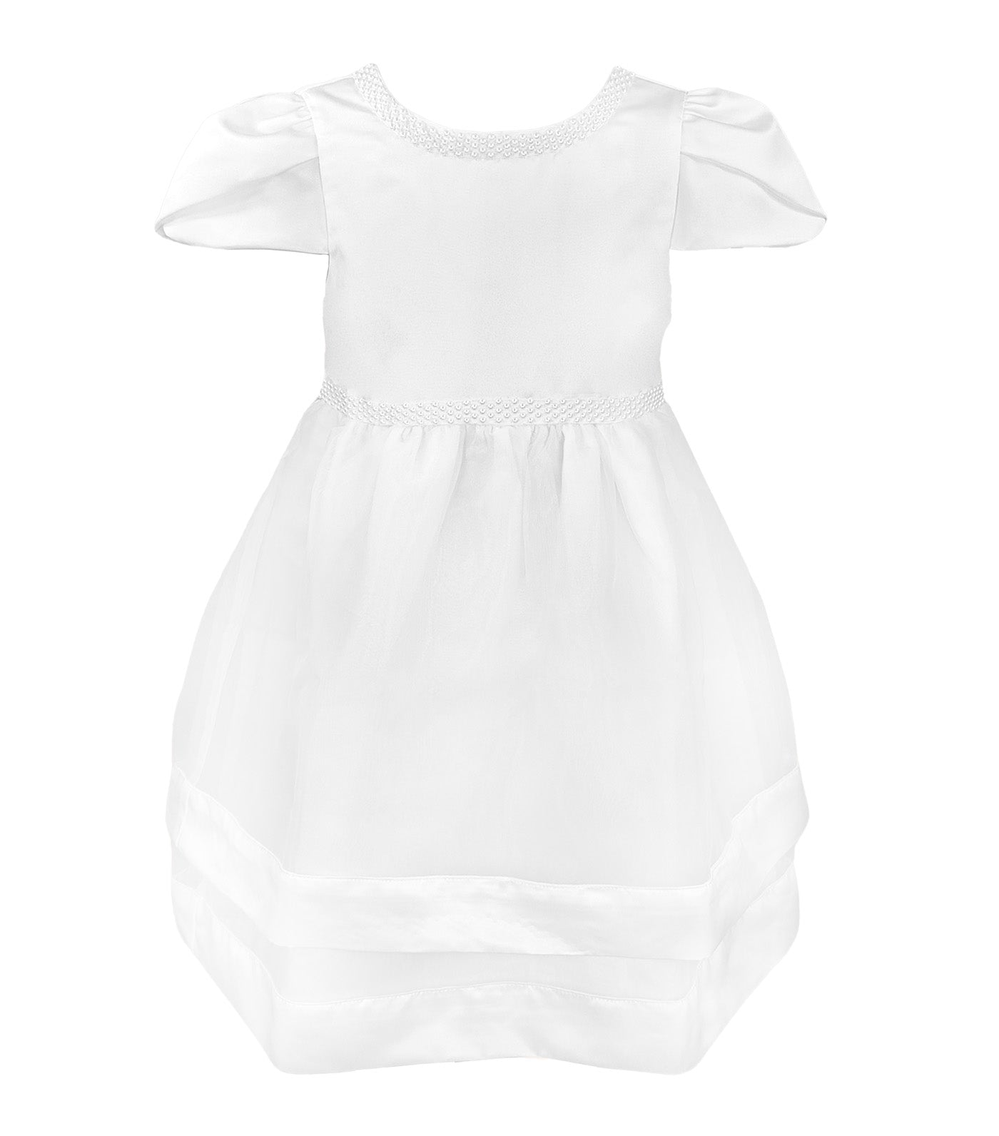 Bambi Girls Pearl White Dress