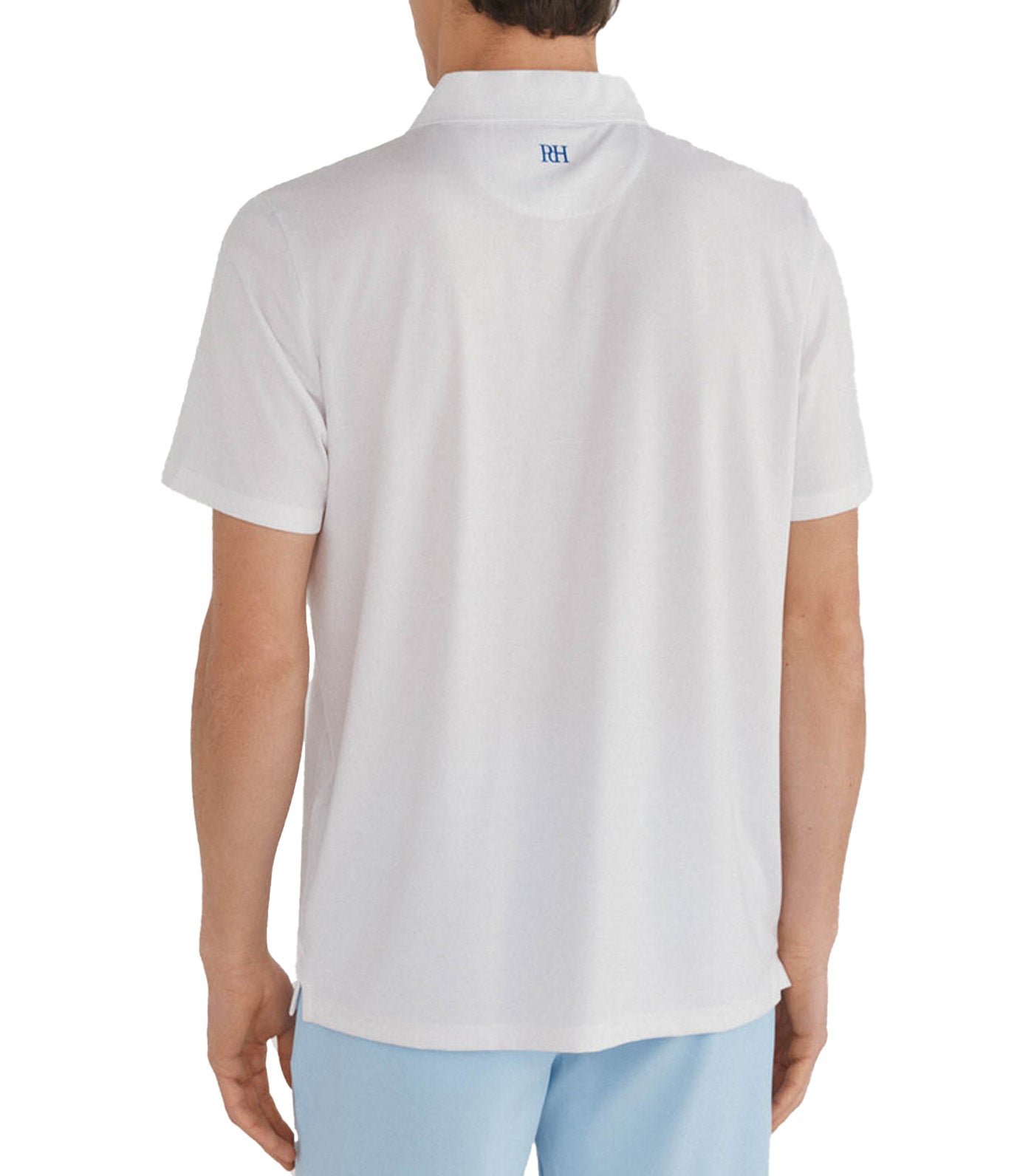 Striped Golf Polo White