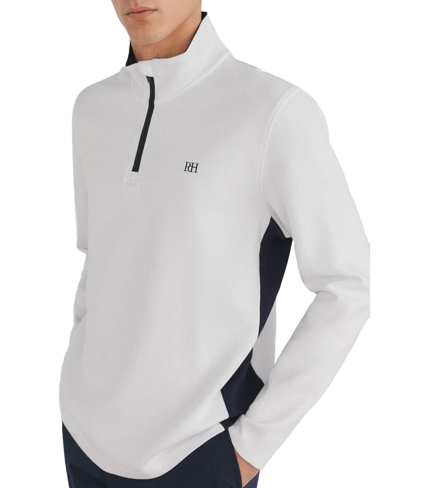 Golf Zip Fastening Sweater White