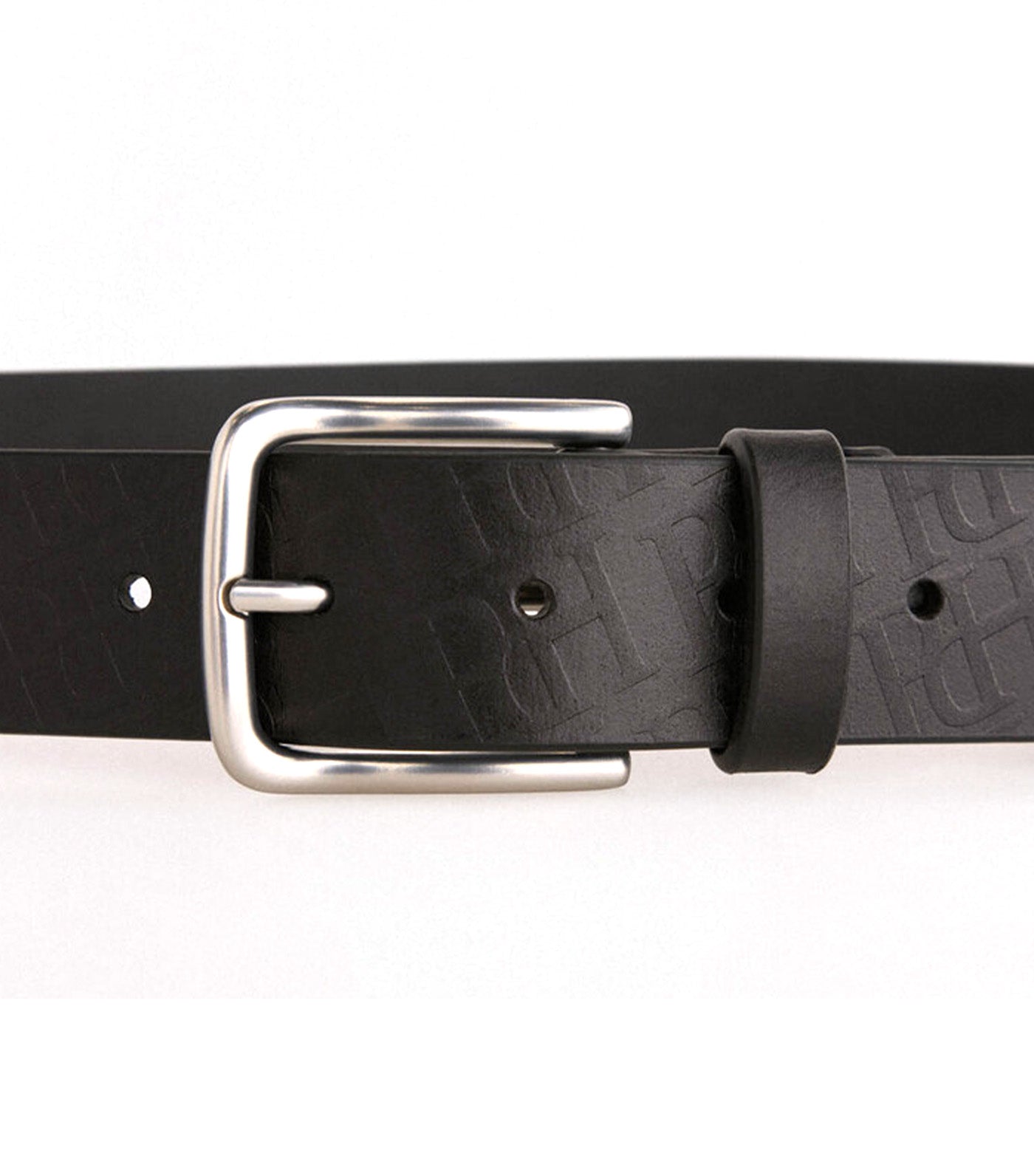 Leather Logo Belt Black