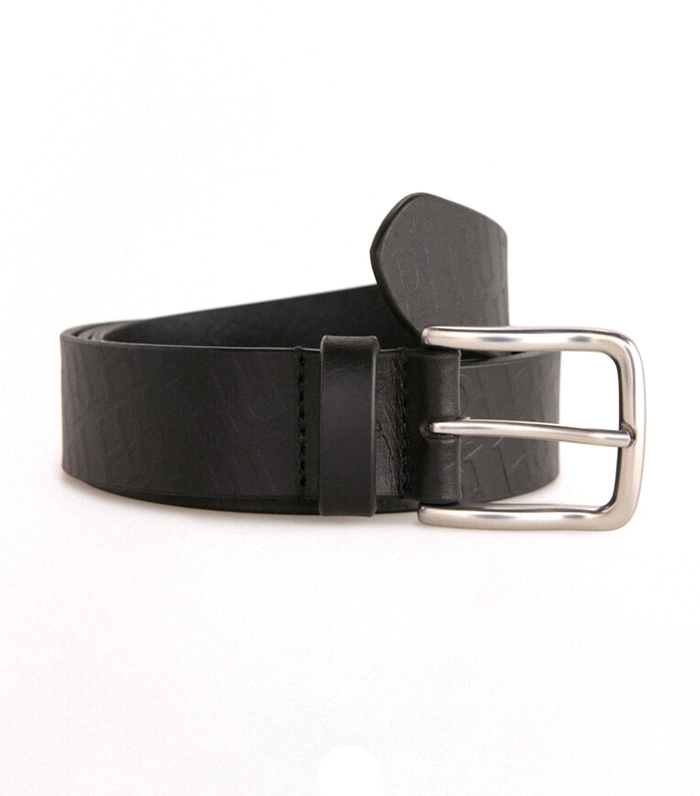 Leather Logo Belt Black