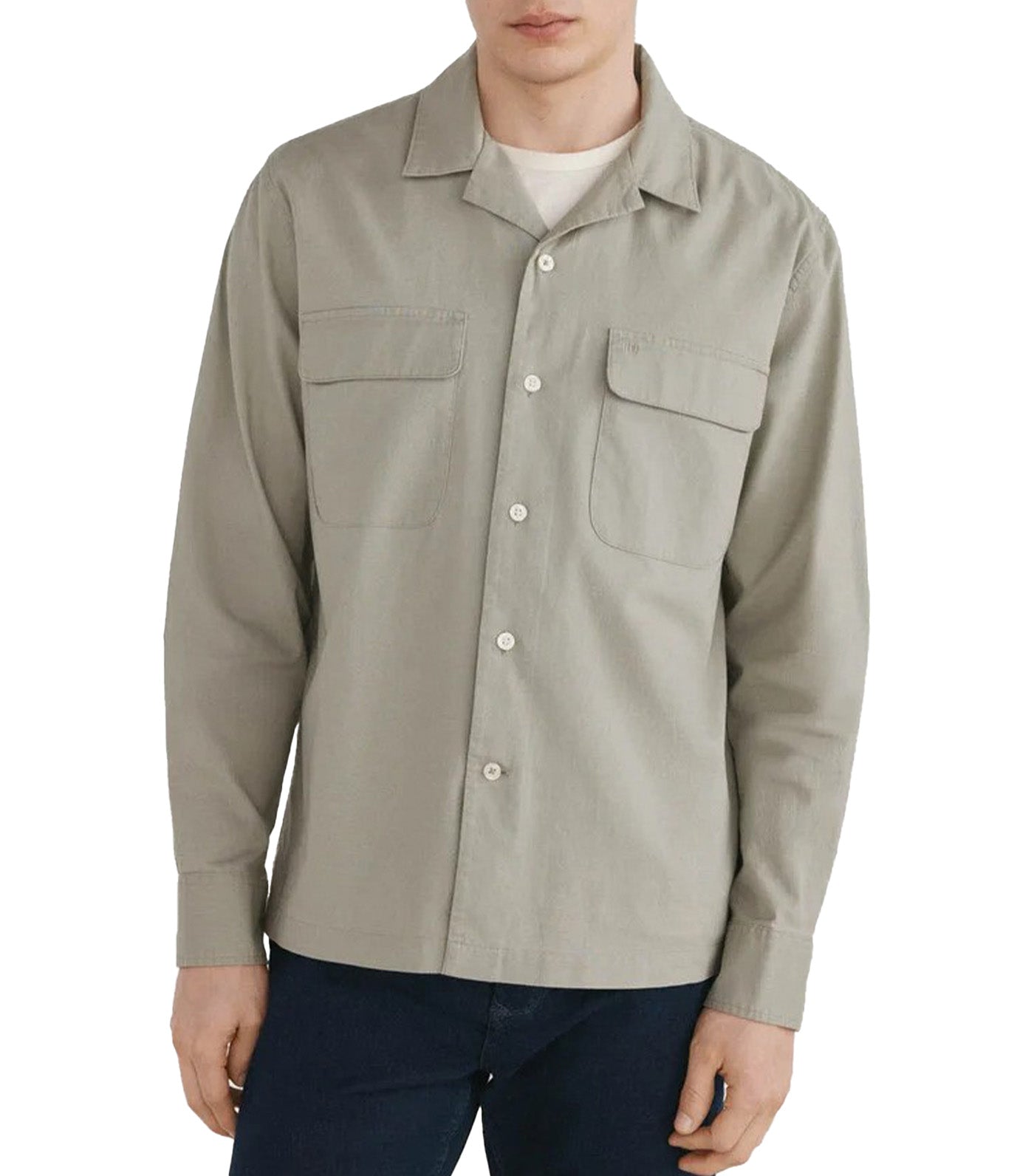 Linen Cotton Overshirt Green