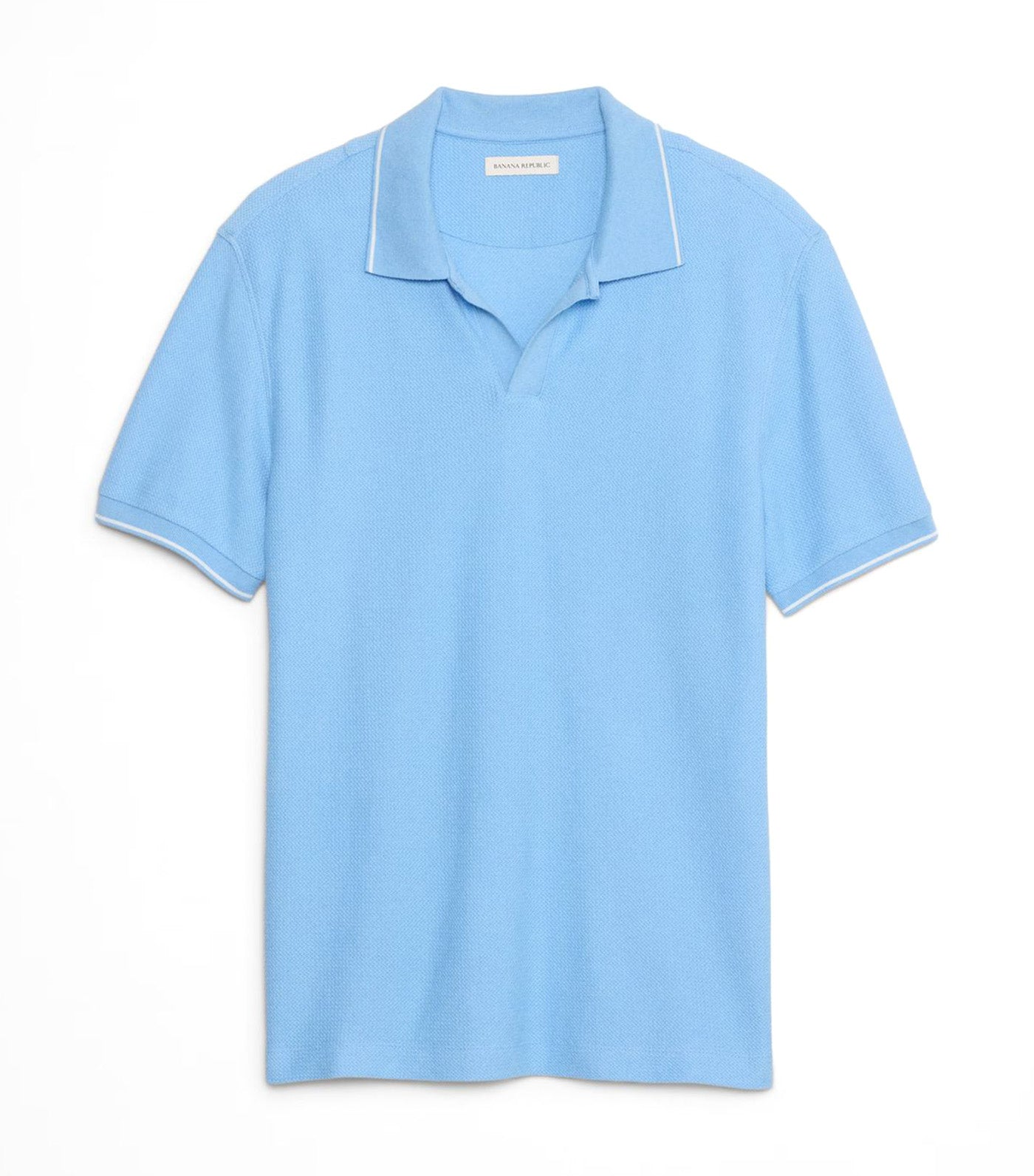 Zig-Zag Jacquard Polo Cerulean Blue