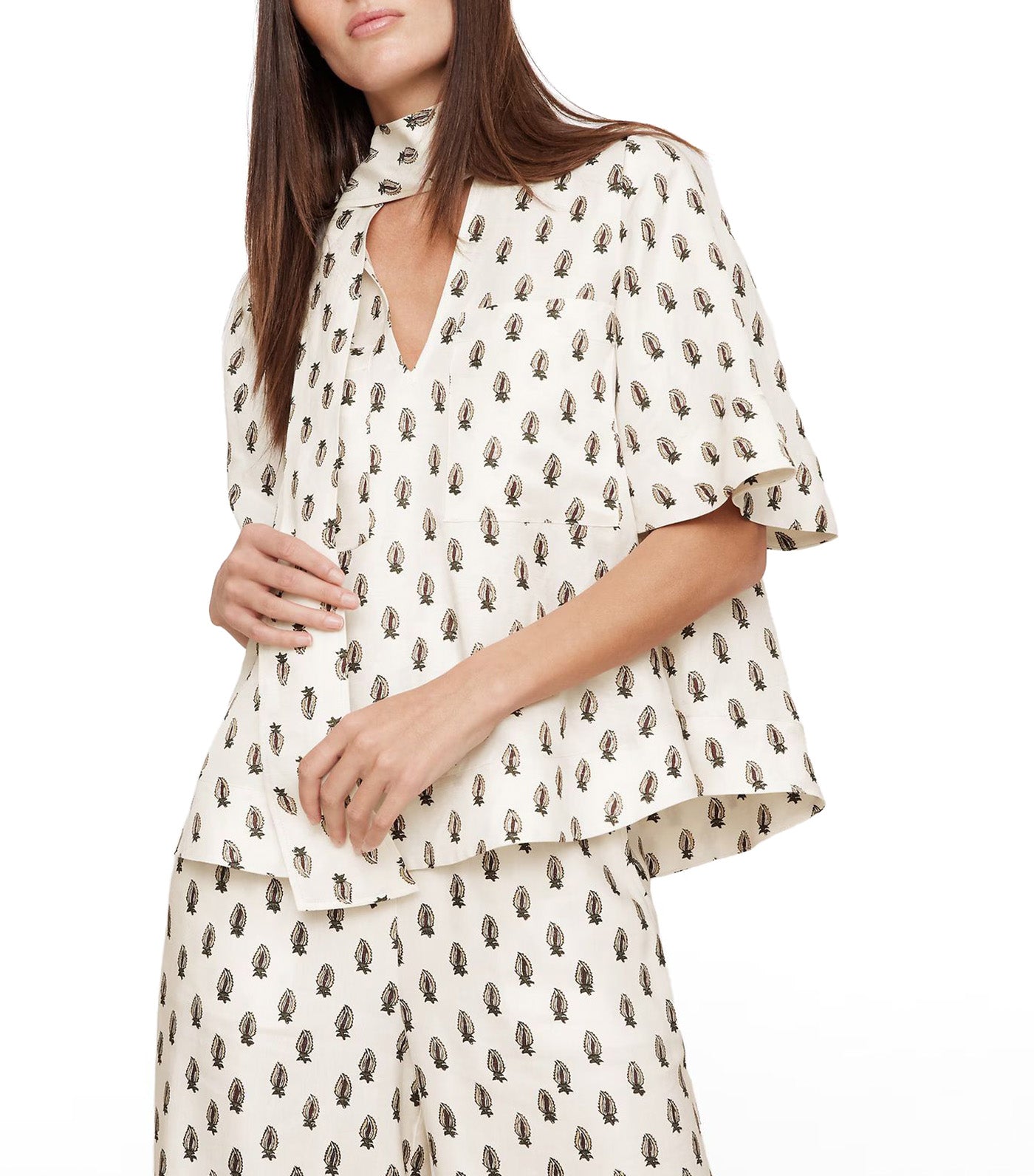 Linen Top Block Print