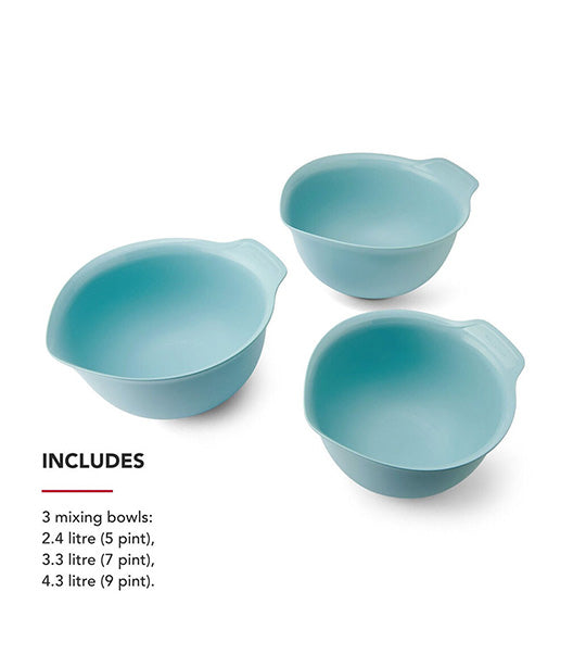3pc Plastic Nesting Mixing Bowl Set