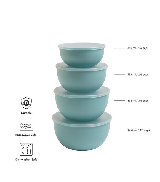 4pc Meal Prep Serving Bowls Set w/ Lids