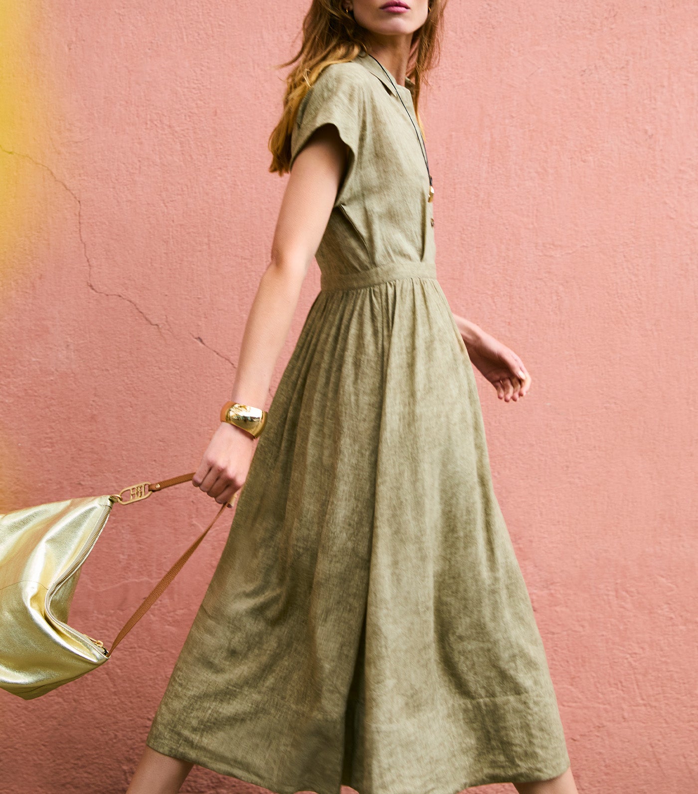 Shirtwaist Dress Dark Khaki