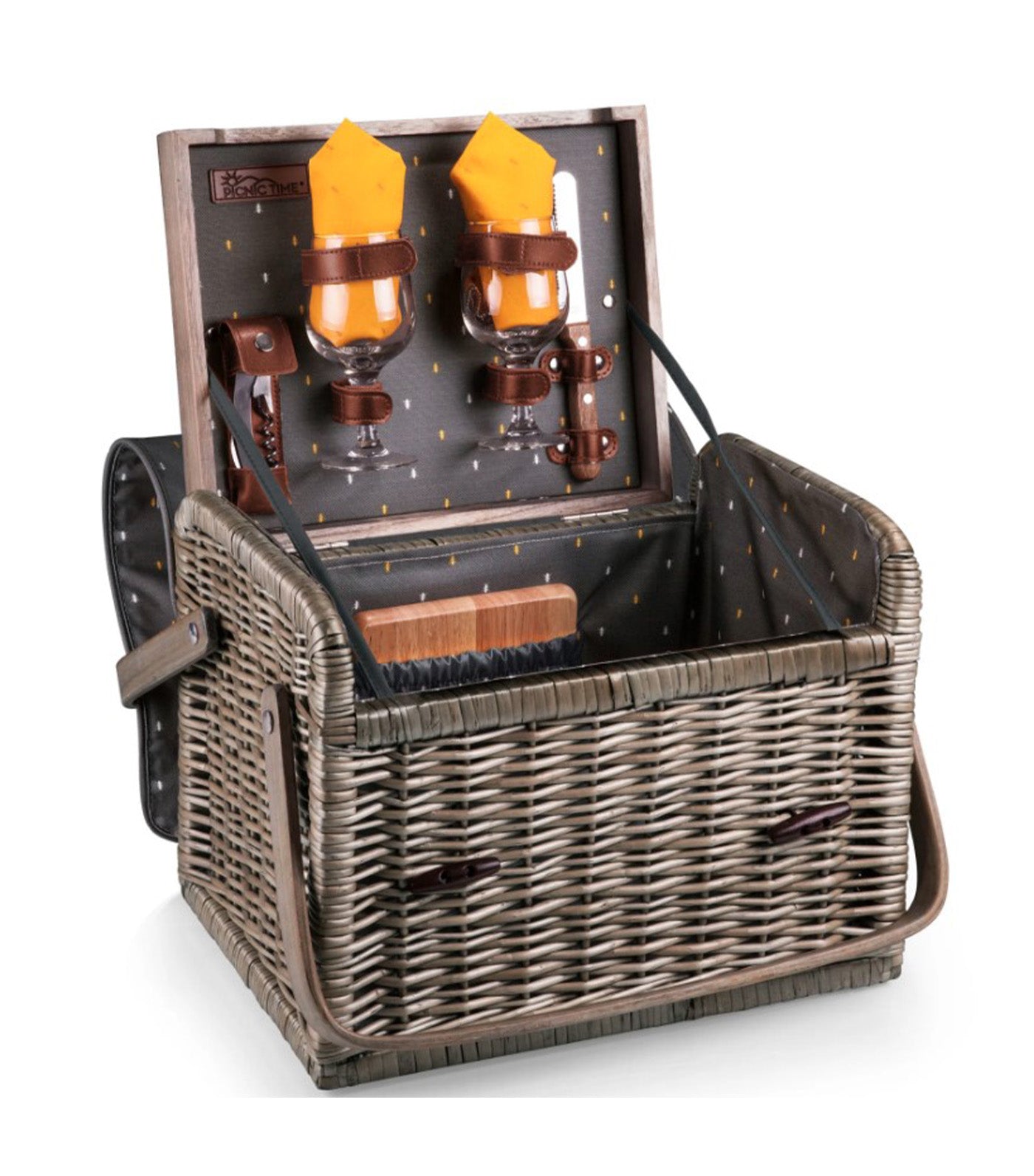 Kabrio Wine & Cheese Picnic Basket Gray