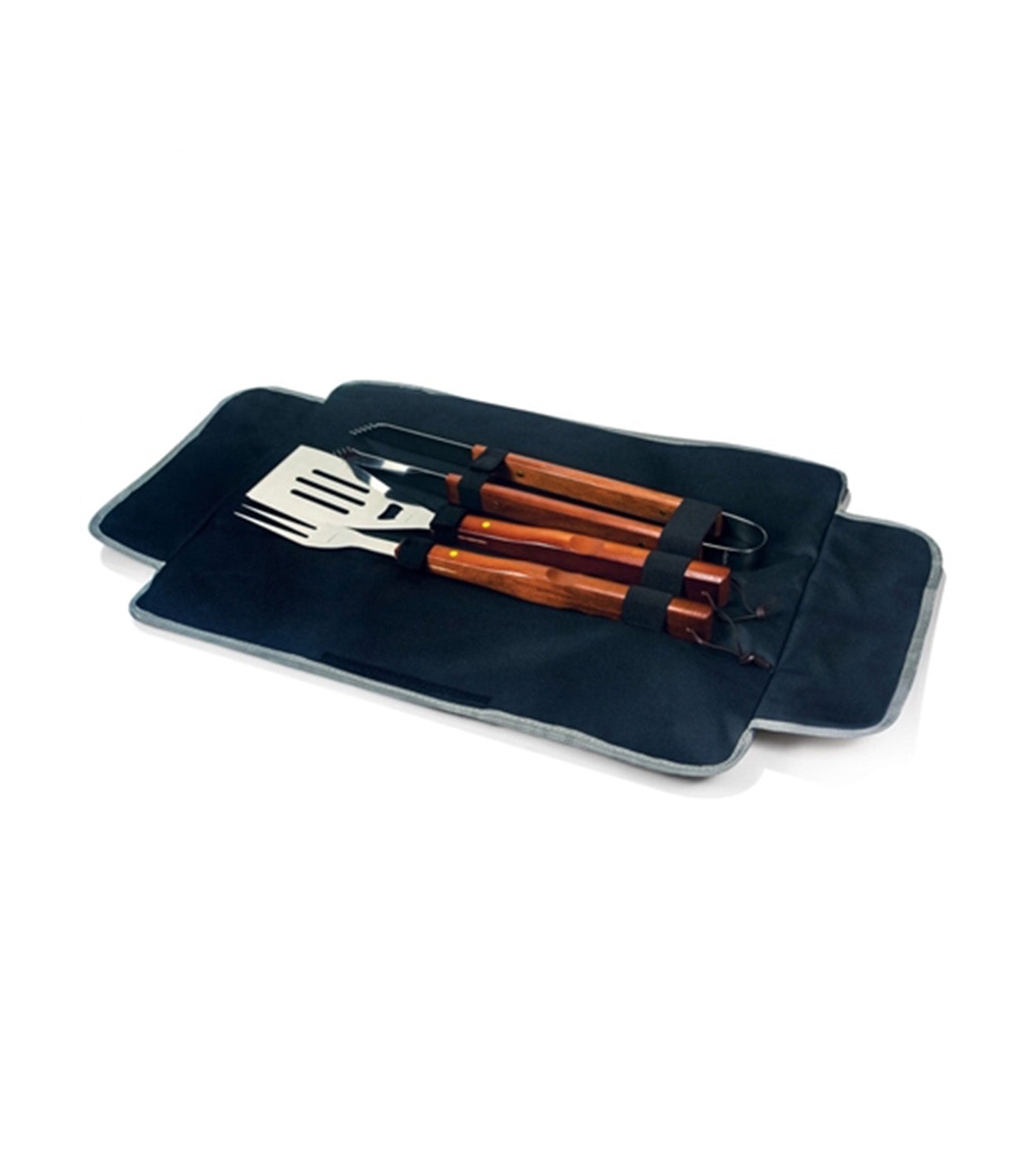 3-Piece BBQ Tote and Grill Set Black with Gray Accents