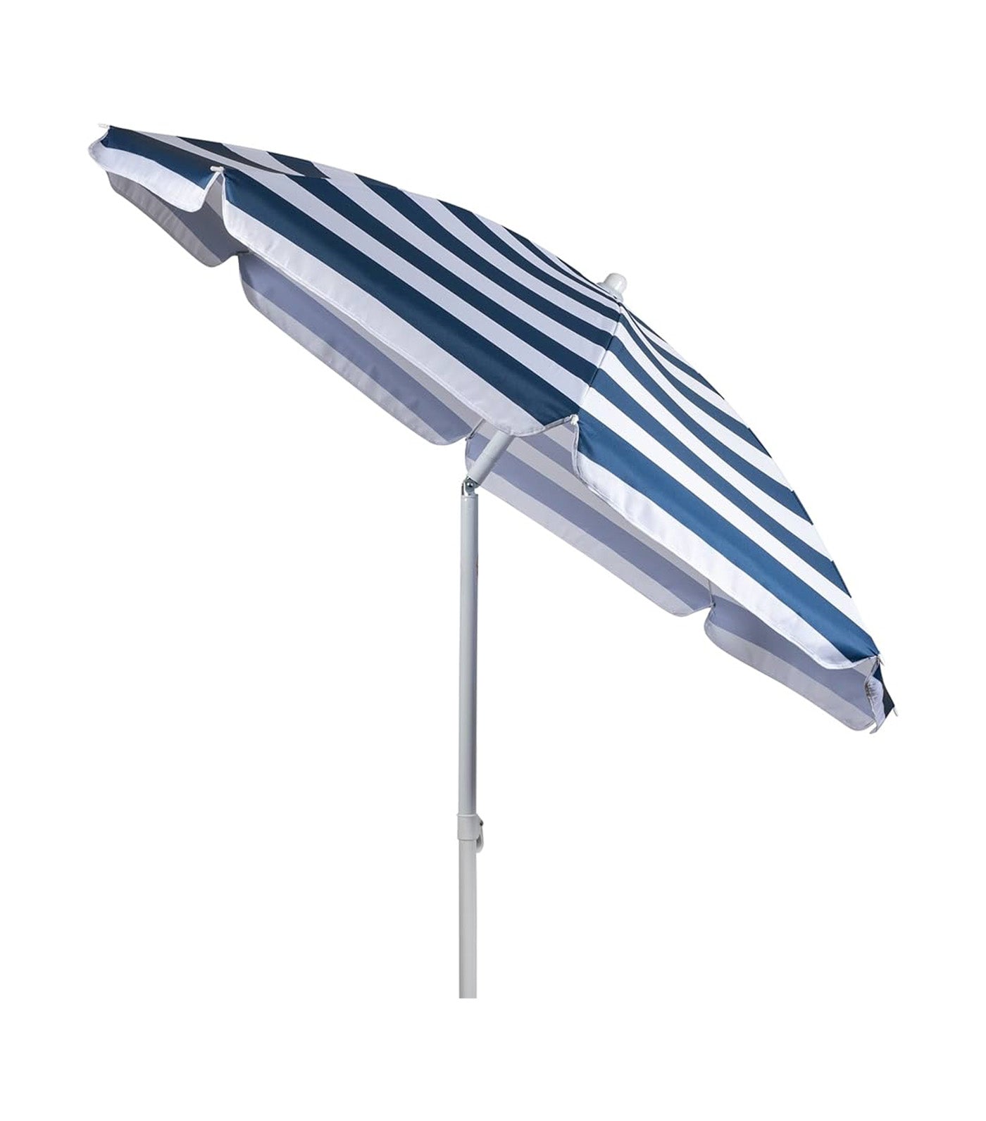 5.5ft Portable Beach Umbrella Blue and White Stripe