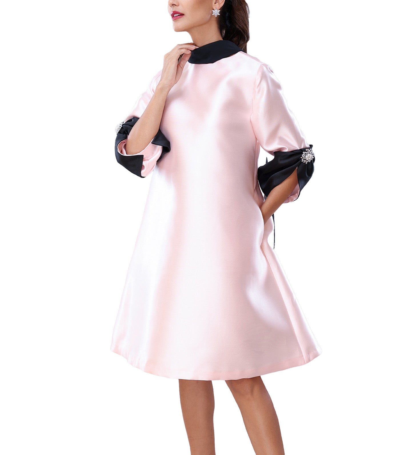 Tanvee Ribbon Dress Pink